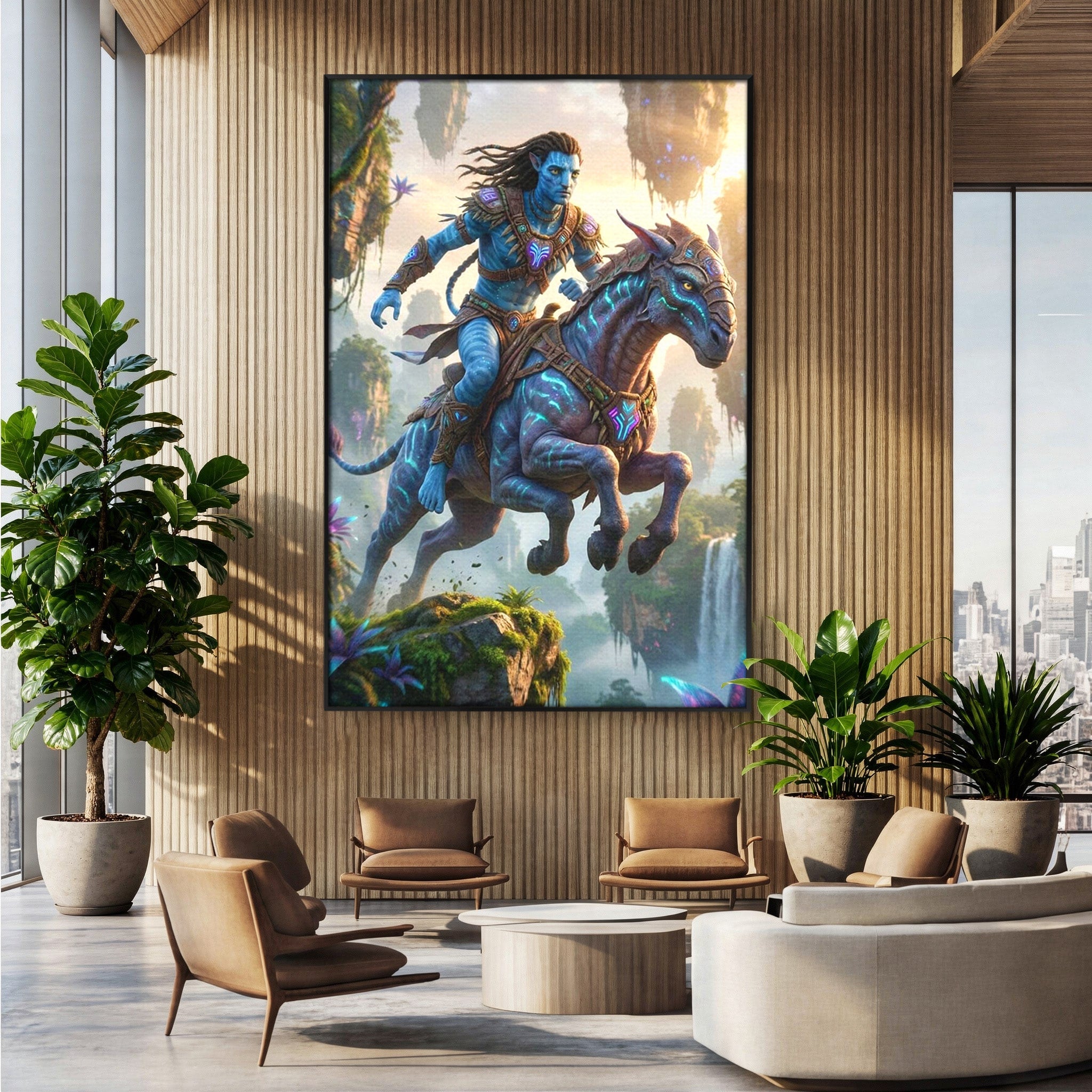 Tablou Canvas Premium LuxCanva® PI1260, Razboinicul Pandorei, Mistic, Fantezie, Aventura, Calatorie, Living, Dormitor, Culori Vibrante