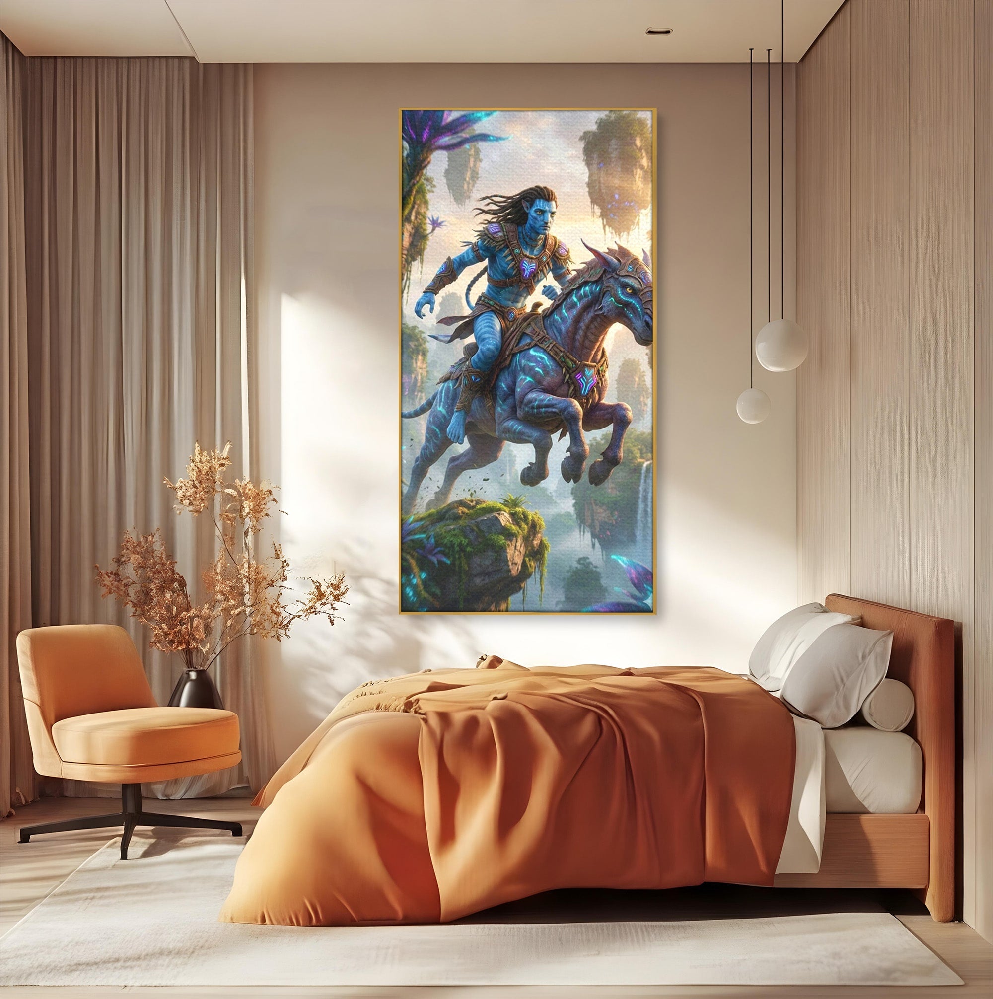 Tablou Canvas Premium LuxCanva® PI1260, Razboinicul Pandorei, Mistic, Fantezie, Aventura, Calatorie, Living, Dormitor, Culori Vibrante
