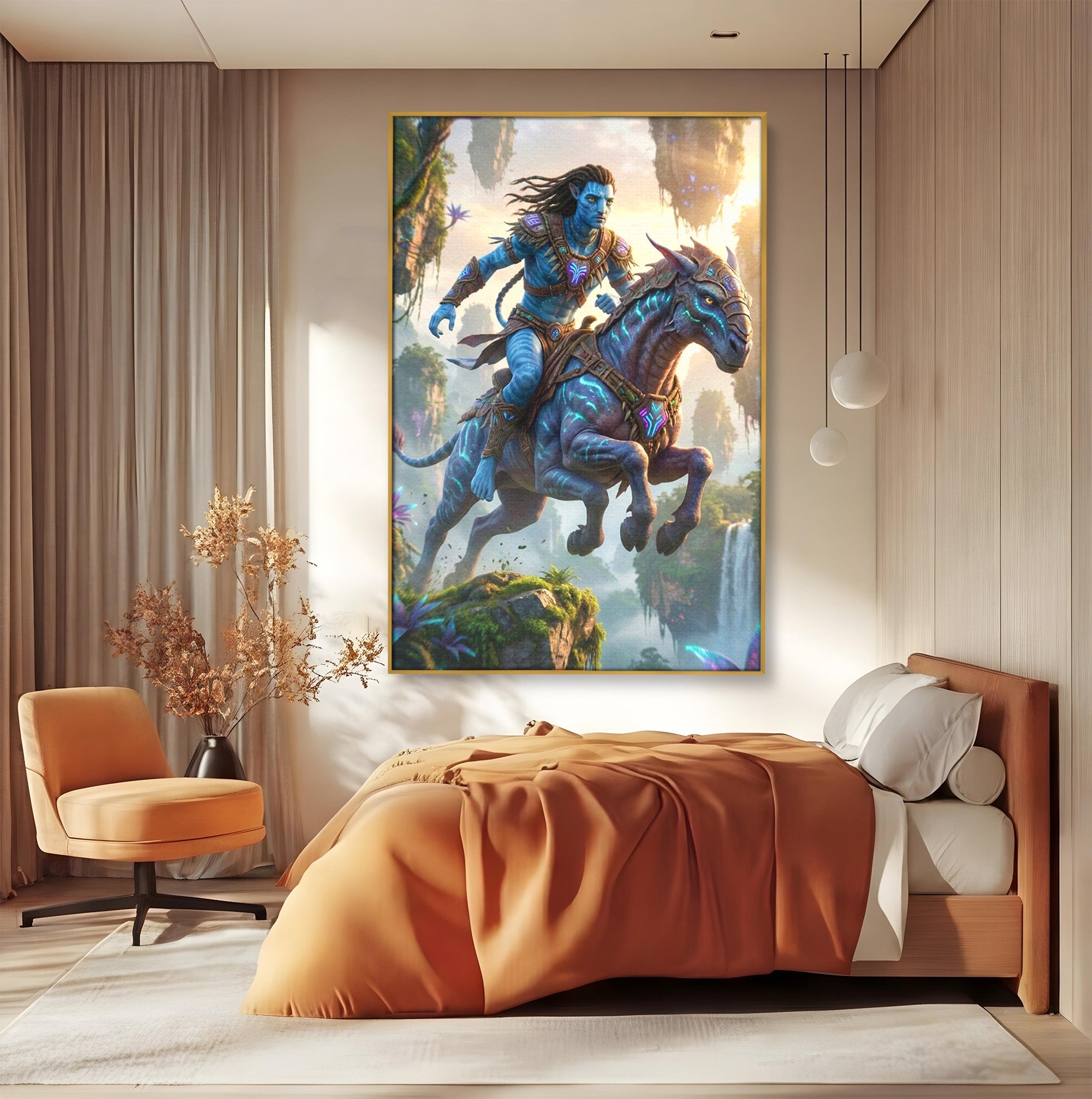 Tablou Canvas Premium LuxCanva® PI1260, Razboinicul Pandorei, Mistic, Fantezie, Aventura, Calatorie, Living, Dormitor, Culori Vibrante