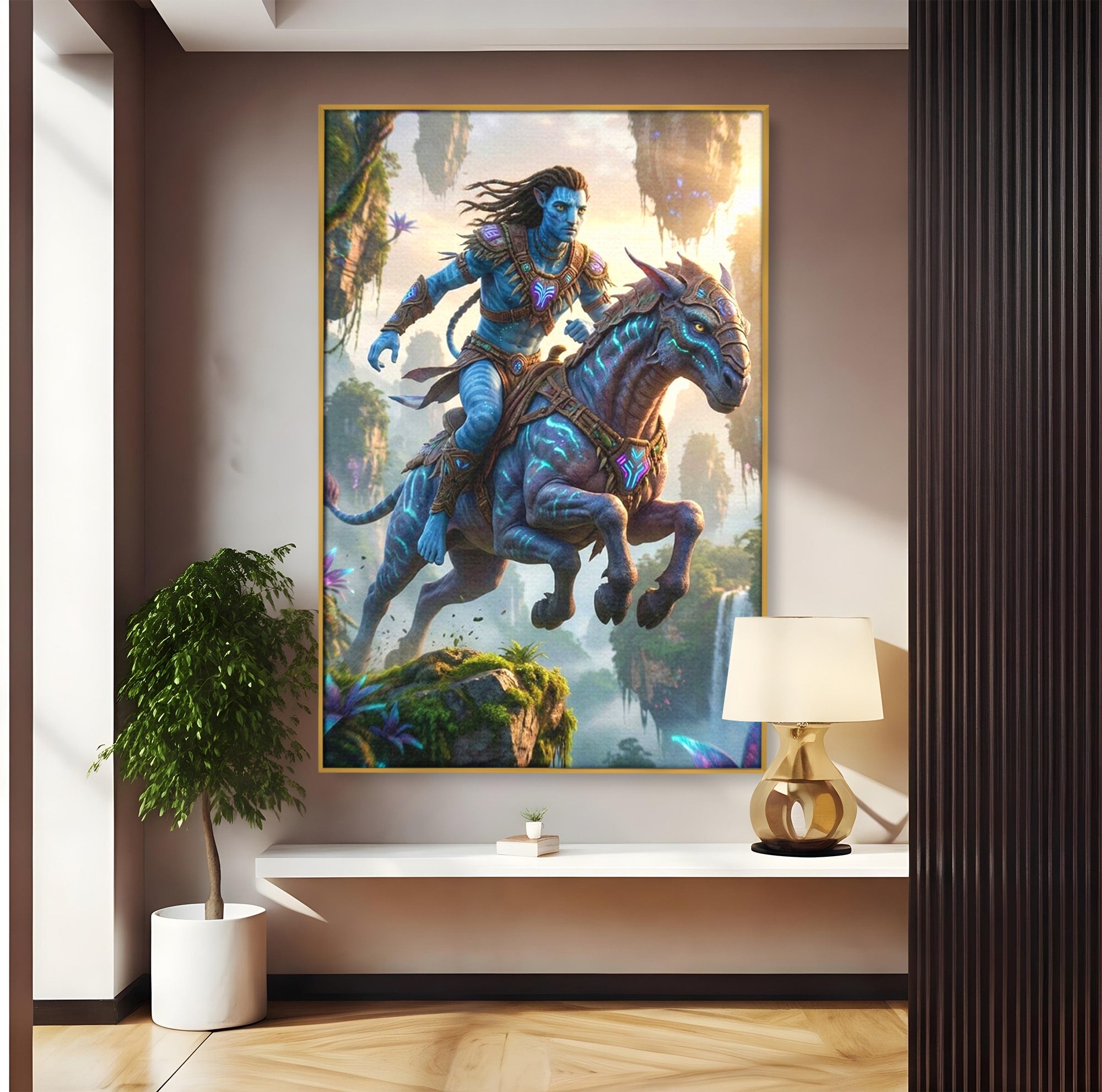 Tablou Canvas Premium LuxCanva® PI1260, Razboinicul Pandorei, Mistic, Fantezie, Aventura, Calatorie, Living, Dormitor, Culori Vibrante