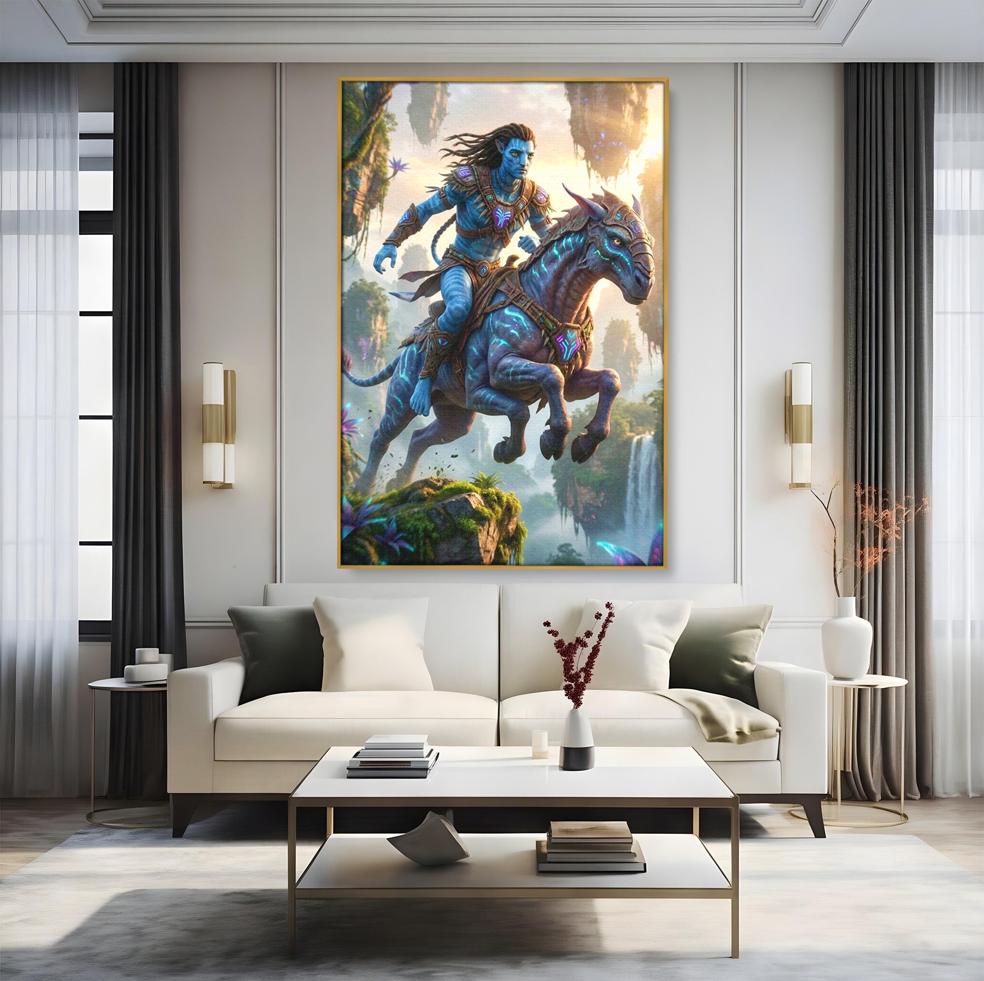 Tablou Canvas Premium LuxCanva® PI1260, Razboinicul Pandorei, Mistic, Fantezie, Aventura, Calatorie, Living, Dormitor, Culori Vibrante