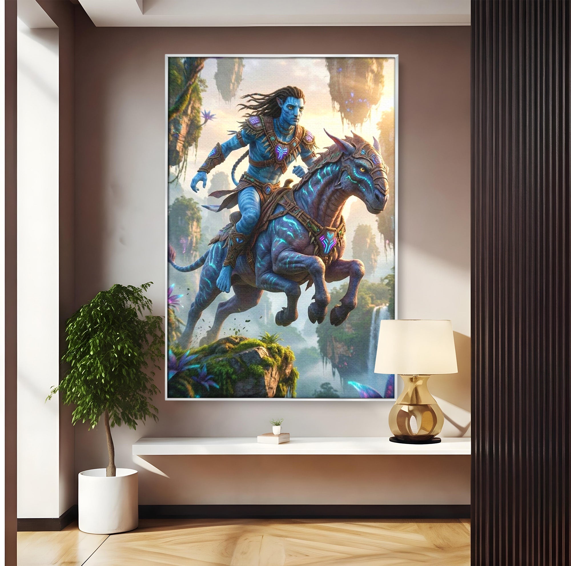 Tablou Canvas Premium LuxCanva® PI1260, Razboinicul Pandorei, Mistic, Fantezie, Aventura, Calatorie, Living, Dormitor, Culori Vibrante