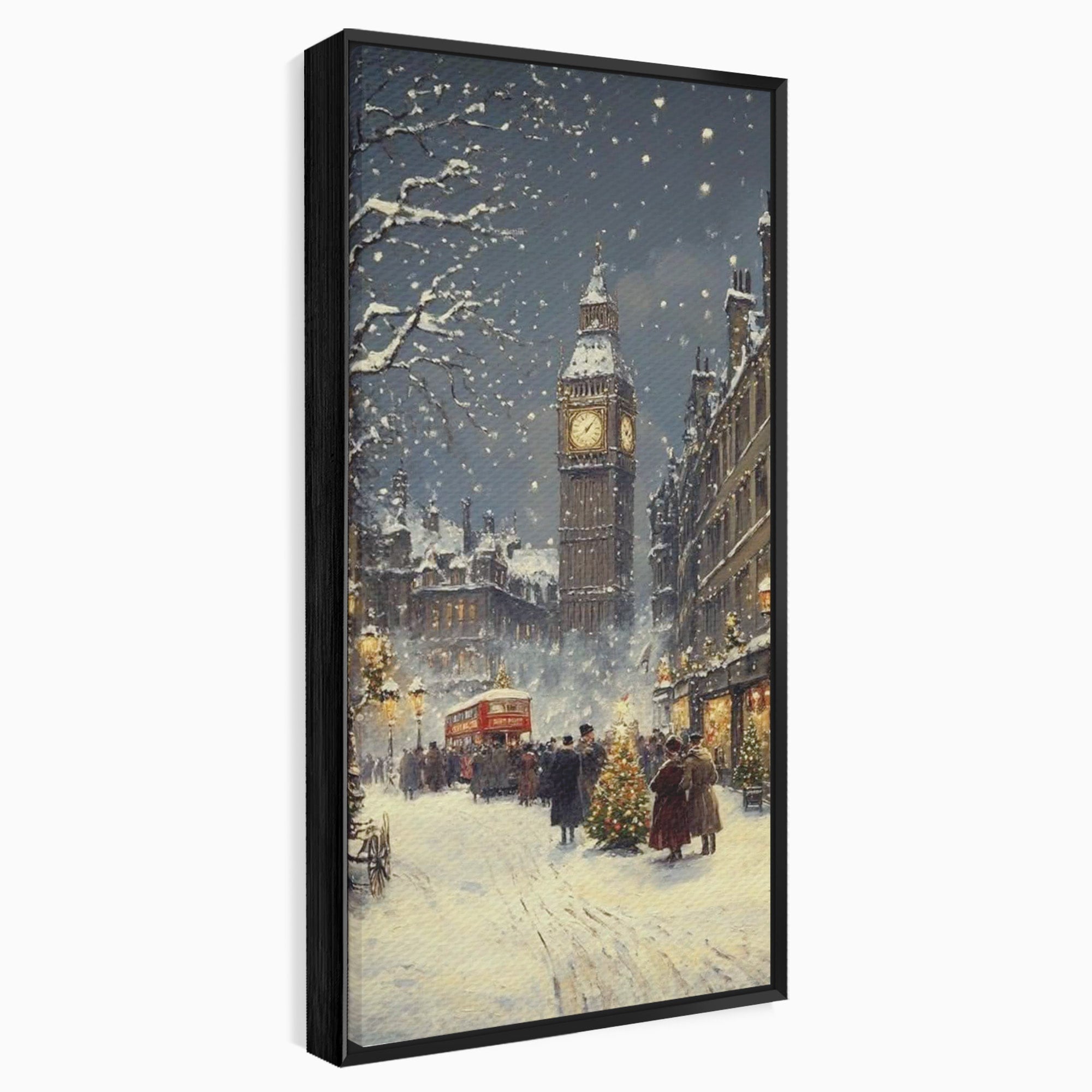 Tablou Canvas Premium LuxCanva® PI1265, Iarna La Big Ben, Ger, Londra, Vacanta, Oras, Strada, Living, Dormitor, Culori Vibrante