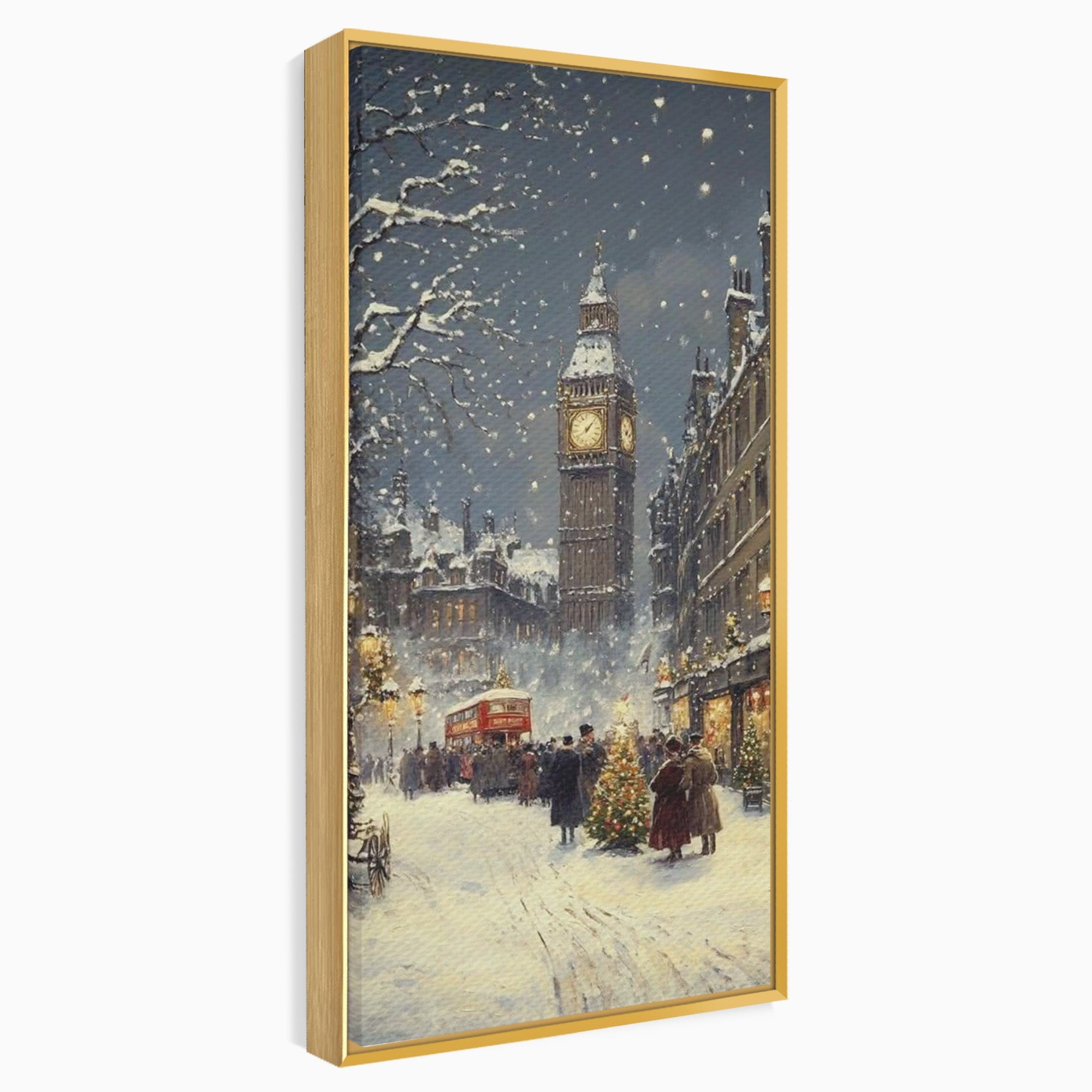 Tablou Canvas Premium LuxCanva® PI1265, Iarna La Big Ben, Ger, Londra, Vacanta, Oras, Strada, Living, Dormitor, Culori Vibrante