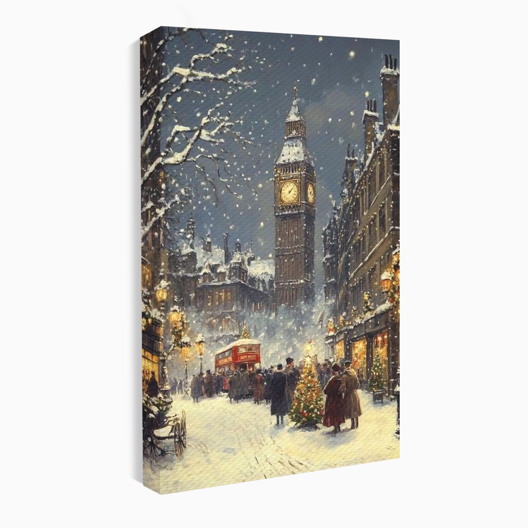 Tablou Canvas Premium LuxCanva® PI1265, Iarna La Big Ben, Ger, Londra, Vacanta, Oras, Strada, Living, Dormitor, Culori Vibrante