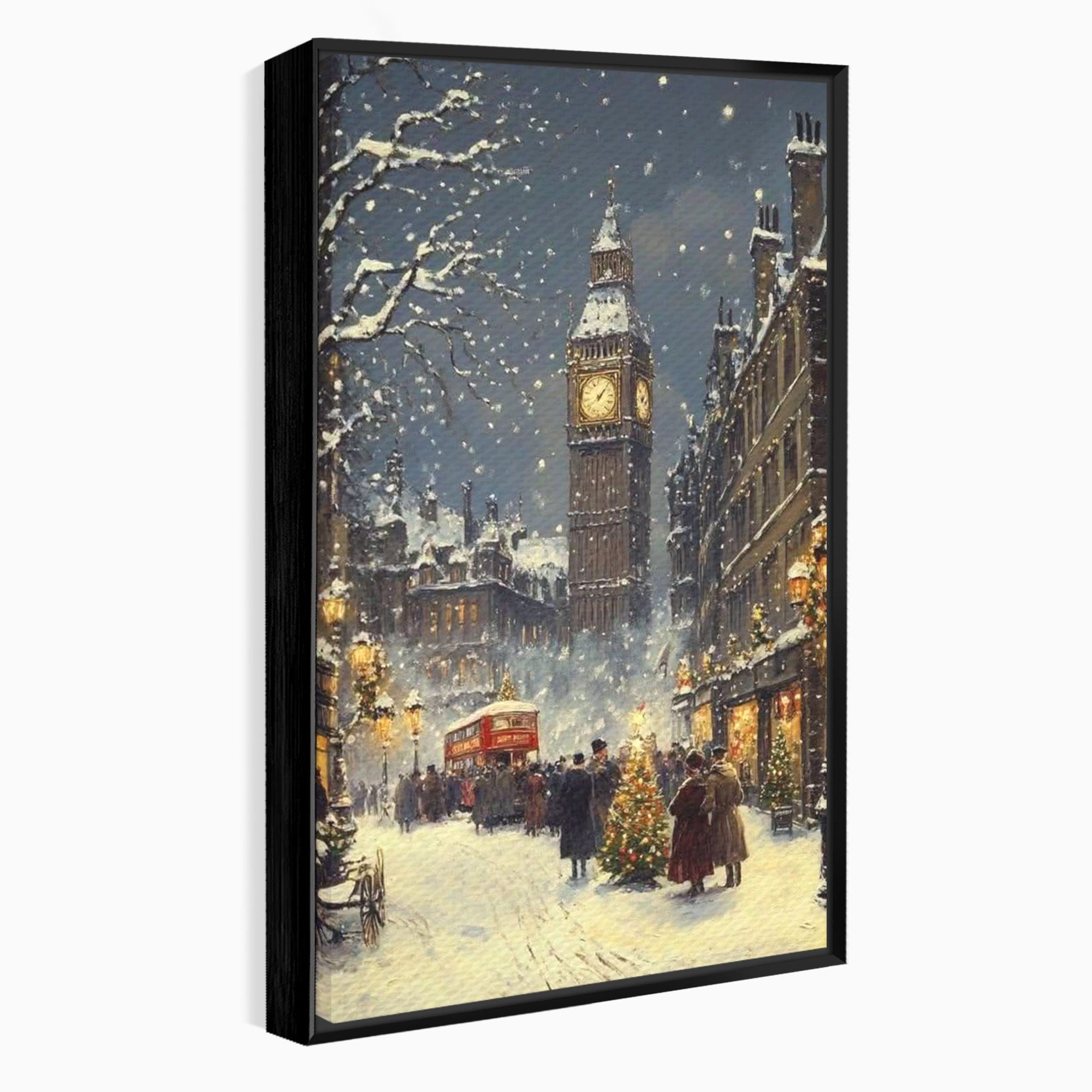Tablou Canvas Premium LuxCanva® PI1265, Iarna La Big Ben, Ger, Londra, Vacanta, Oras, Strada, Living, Dormitor, Culori Vibrante