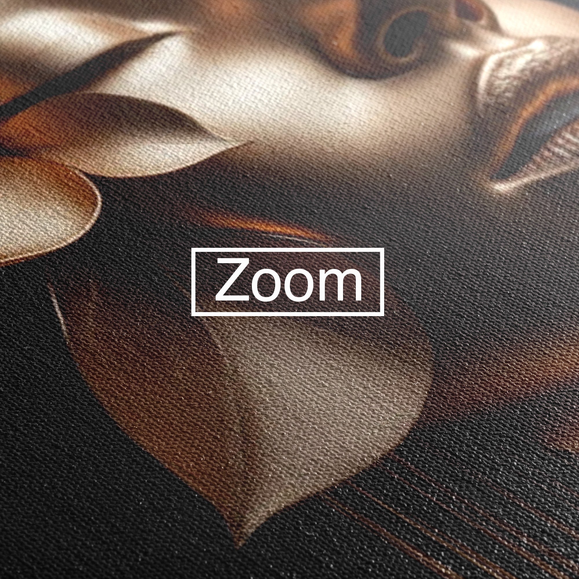 Tablou Canvas Premium LuxCanva® PI1266, Chip Auriu Cu Floare, Portret, Floral, Modern, Eleganta, Dormitor, Birou, Culori Vibrante