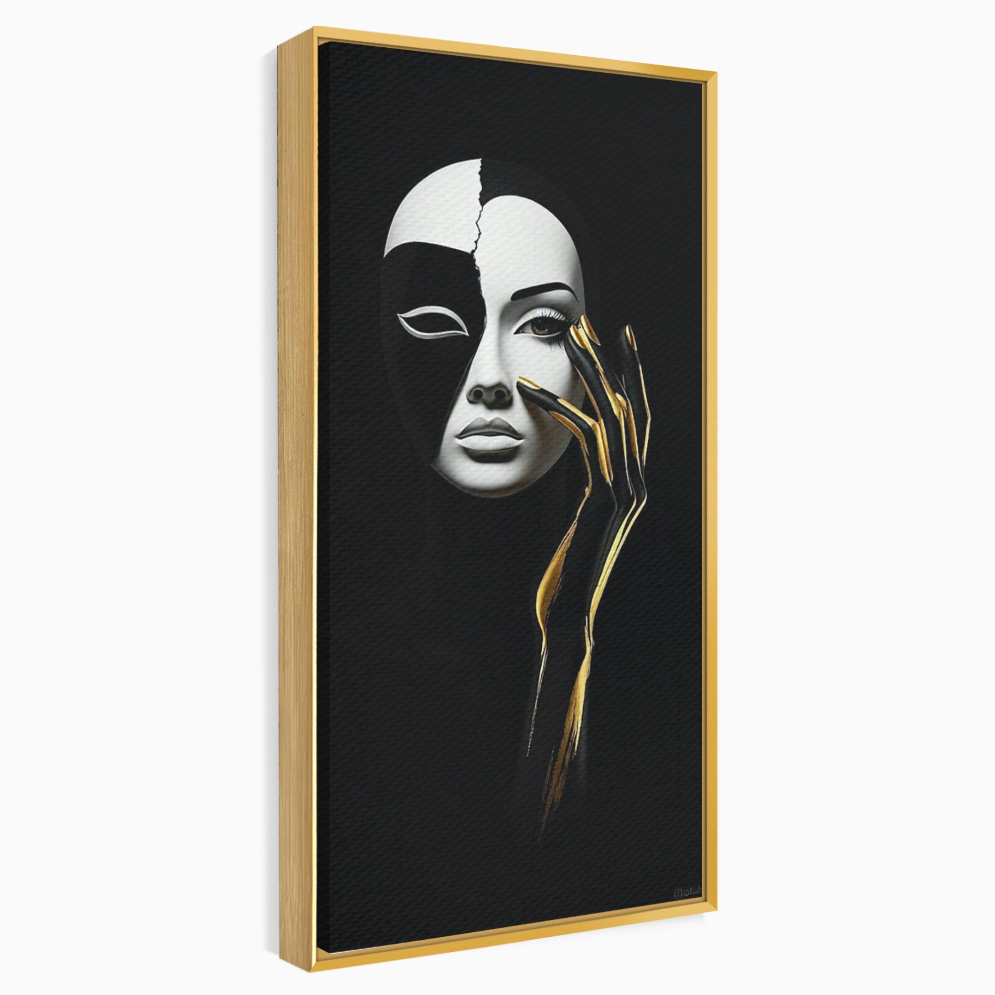Tablou Canvas Premium LuxCanva® PI1267, Masca Dualitatii, Chip, Portret, Abstract, Contrast, Living, Culori Vibrante