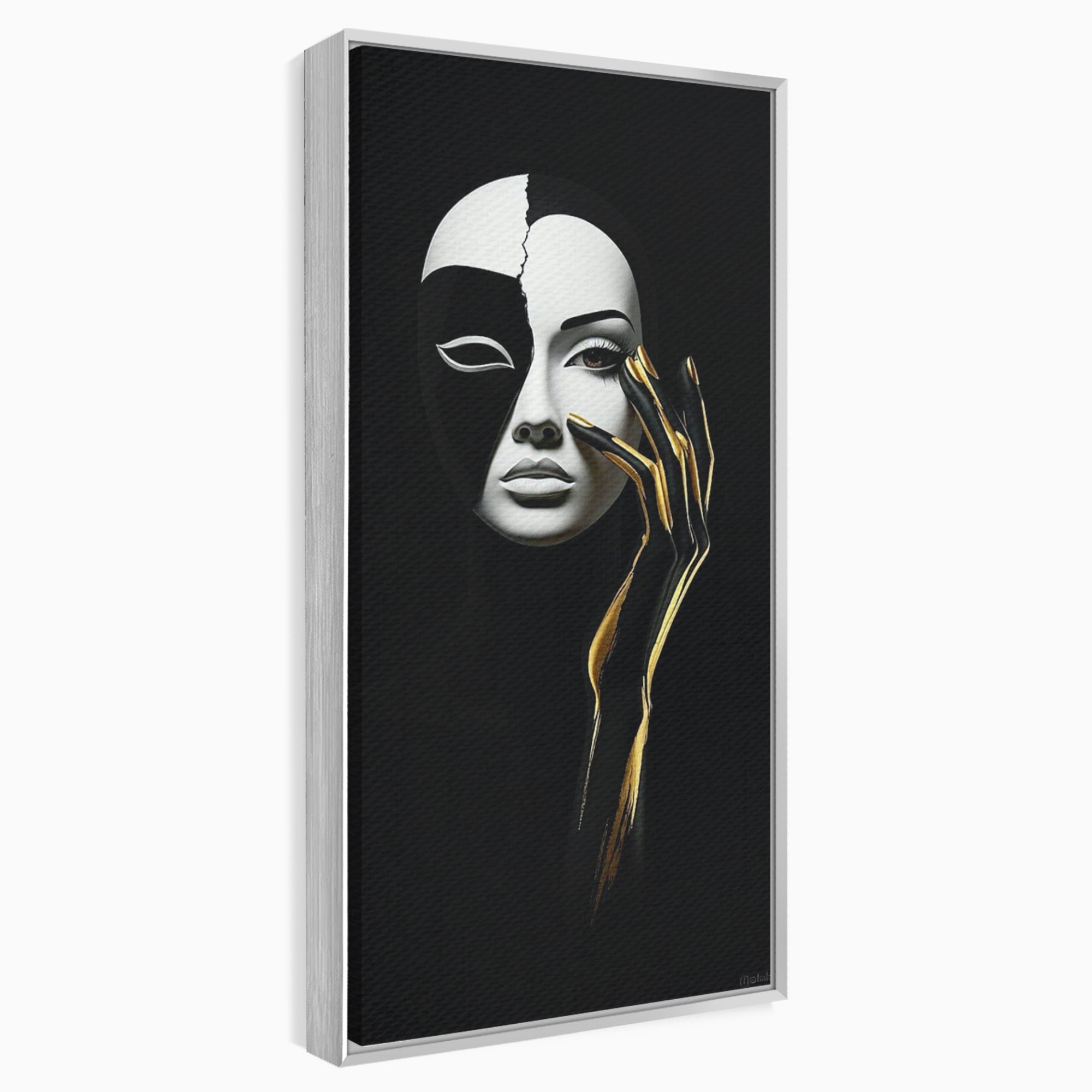 Tablou Canvas Premium LuxCanva® PI1267, Masca Dualitatii, Chip, Portret, Abstract, Contrast, Living, Culori Vibrante