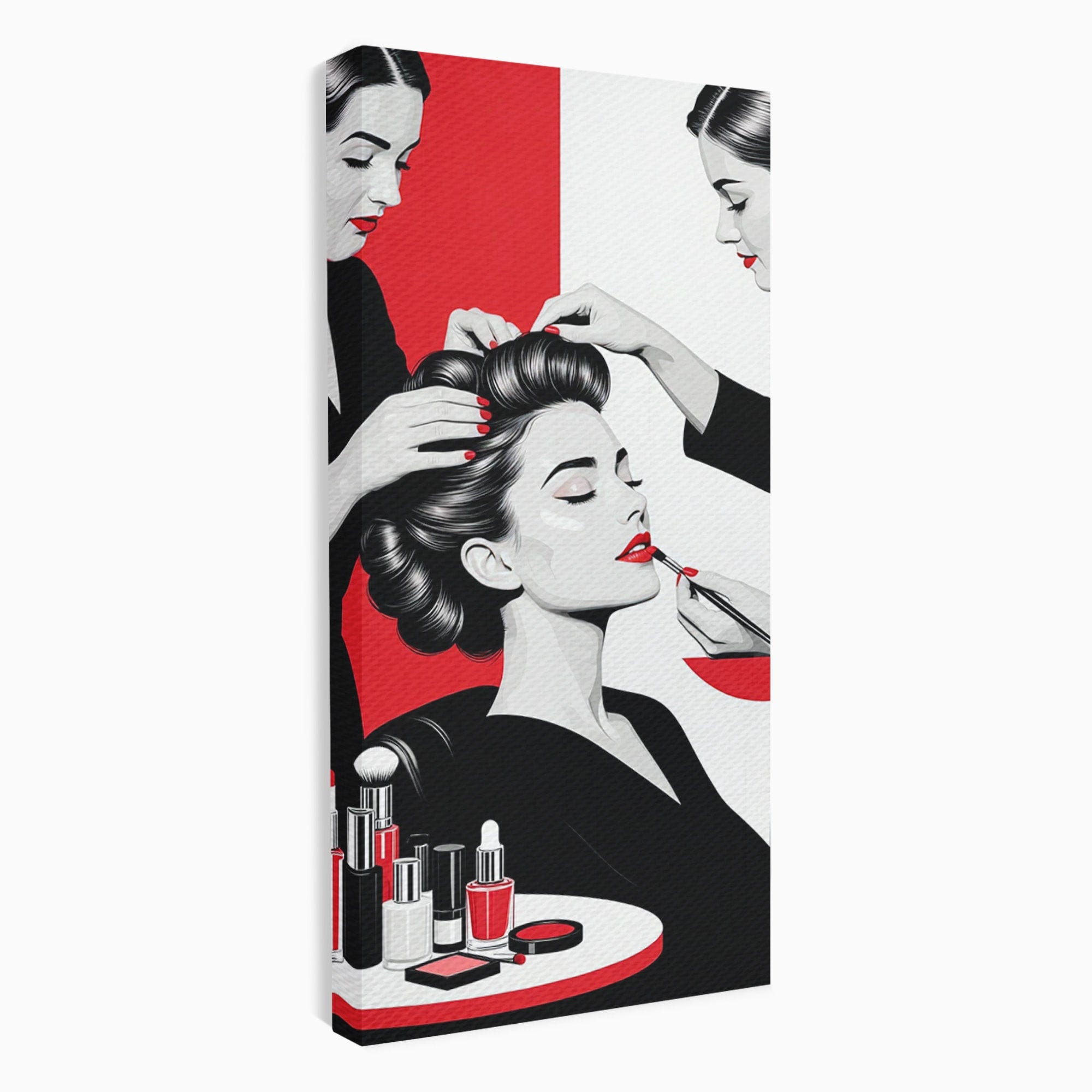 Tablou Canvas Premium LuxCanva® PI1268, Eleganta Machiajului, Make-Up, Femeie, Frumusete, Salon, Birou, Culori Vibrante