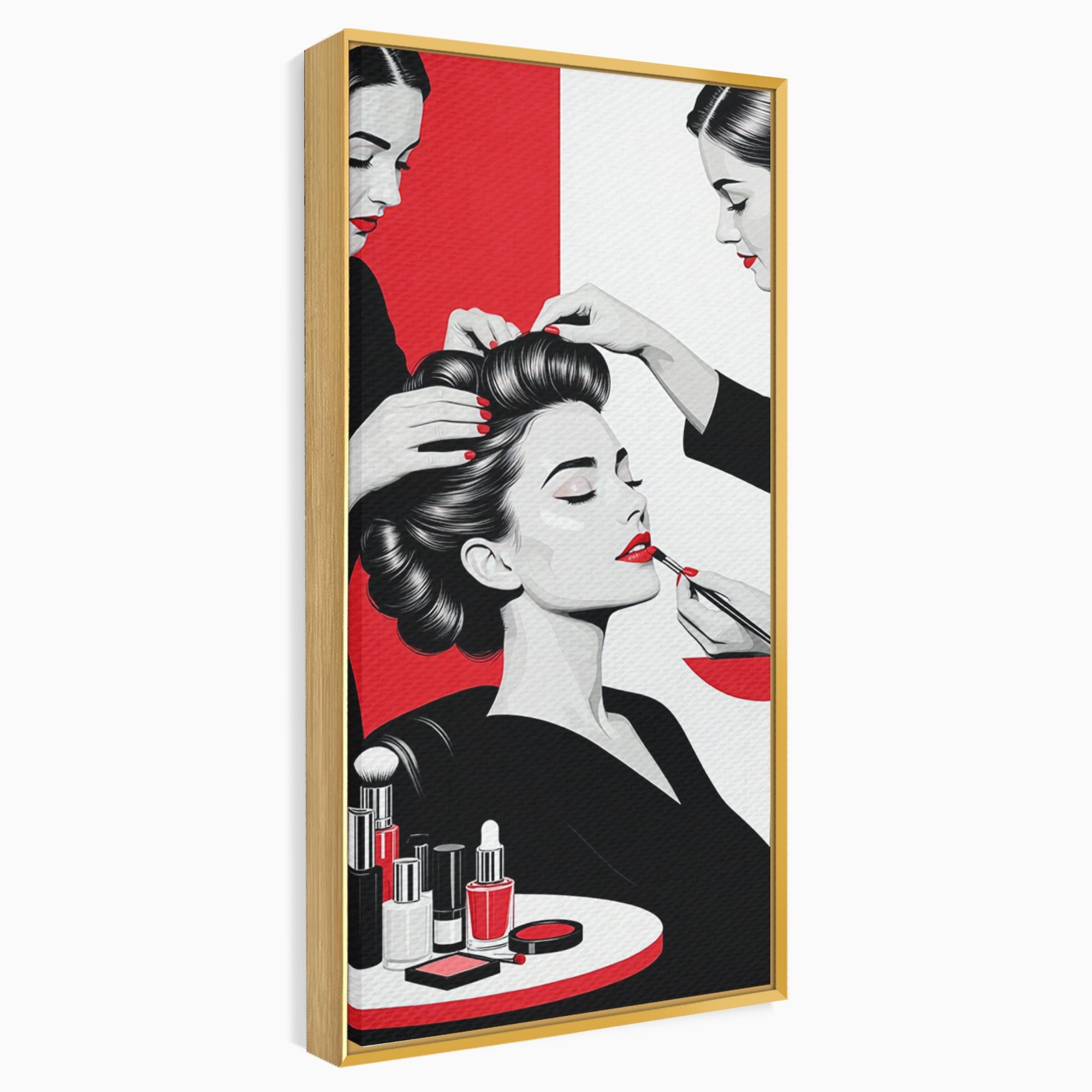 Tablou Canvas Premium LuxCanva® PI1268, Eleganta Machiajului, Make-Up, Femeie, Frumusete, Salon, Birou, Culori Vibrante