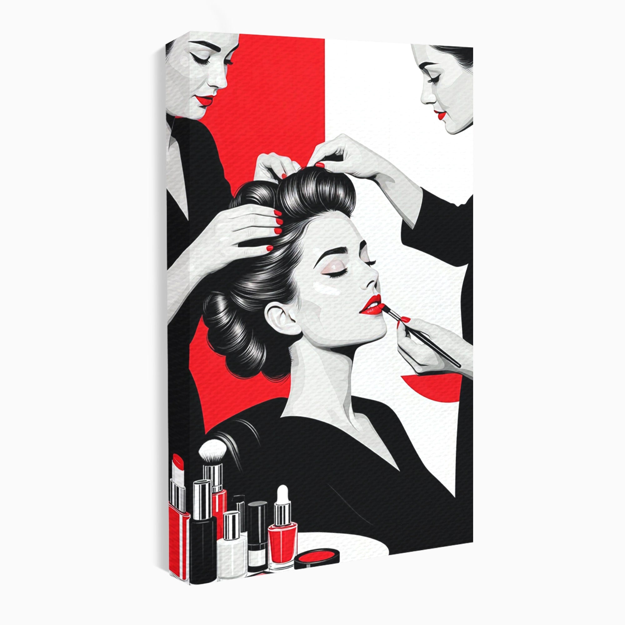 Tablou Canvas Premium LuxCanva® PI1268, Eleganta Machiajului, Make-Up, Femeie, Frumusete, Salon, Birou, Culori Vibrante