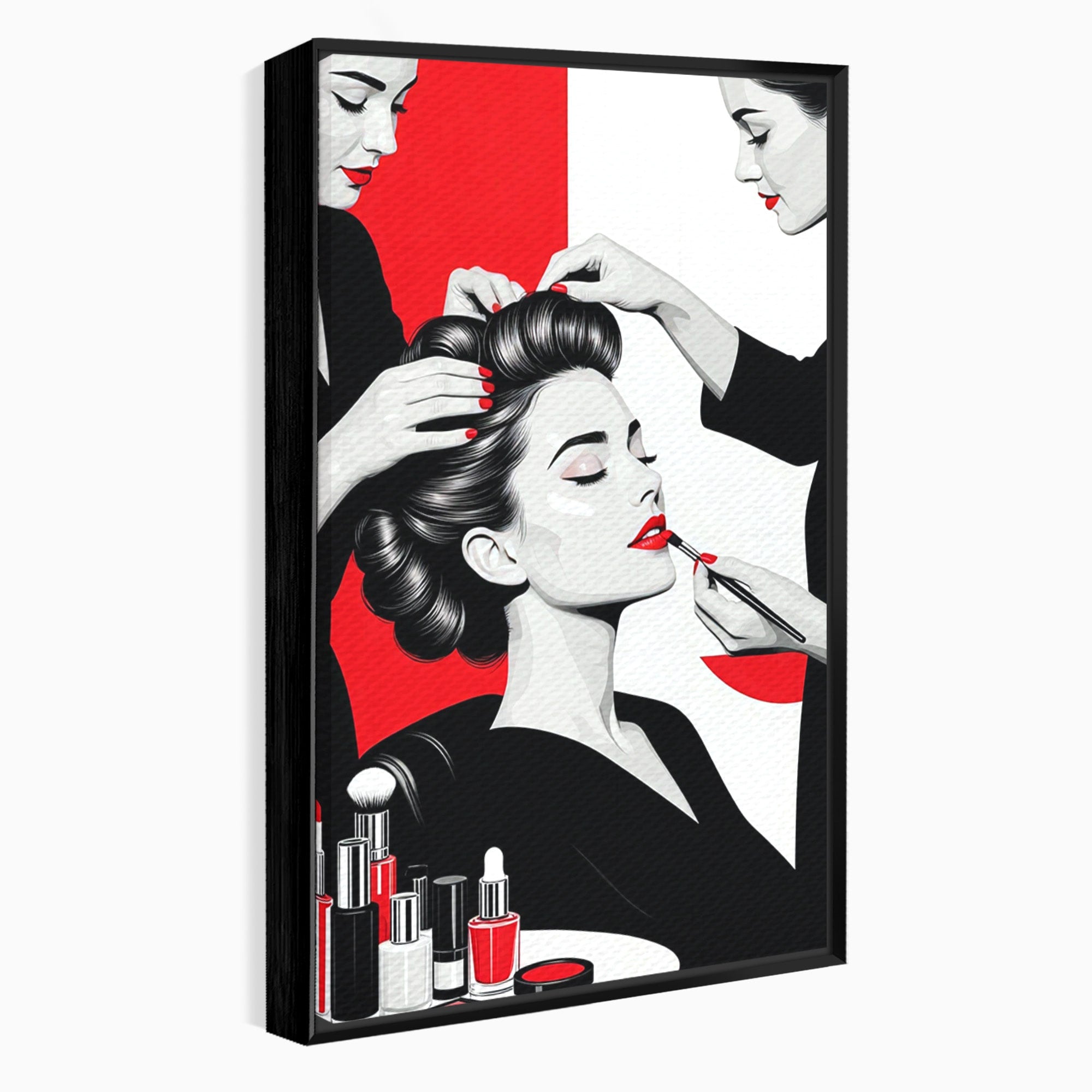 Tablou Canvas Premium LuxCanva® PI1268, Eleganta Machiajului, Make-Up, Femeie, Frumusete, Salon, Birou, Culori Vibrante