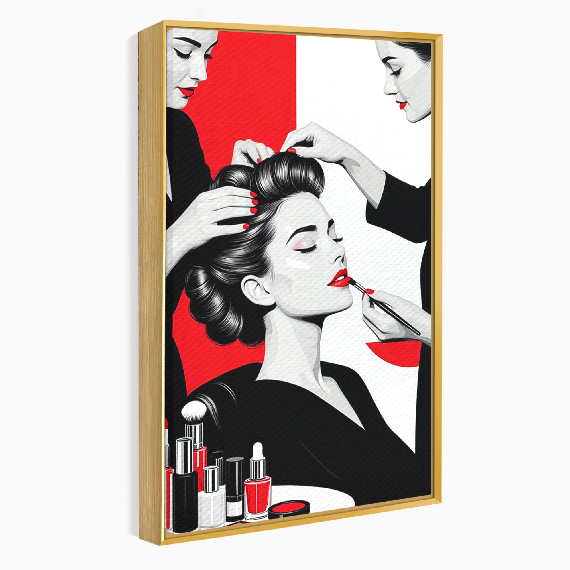 Tablou Canvas Premium LuxCanva® PI1268, Eleganta Machiajului, Make-Up, Femeie, Frumusete, Salon, Birou, Culori Vibrante