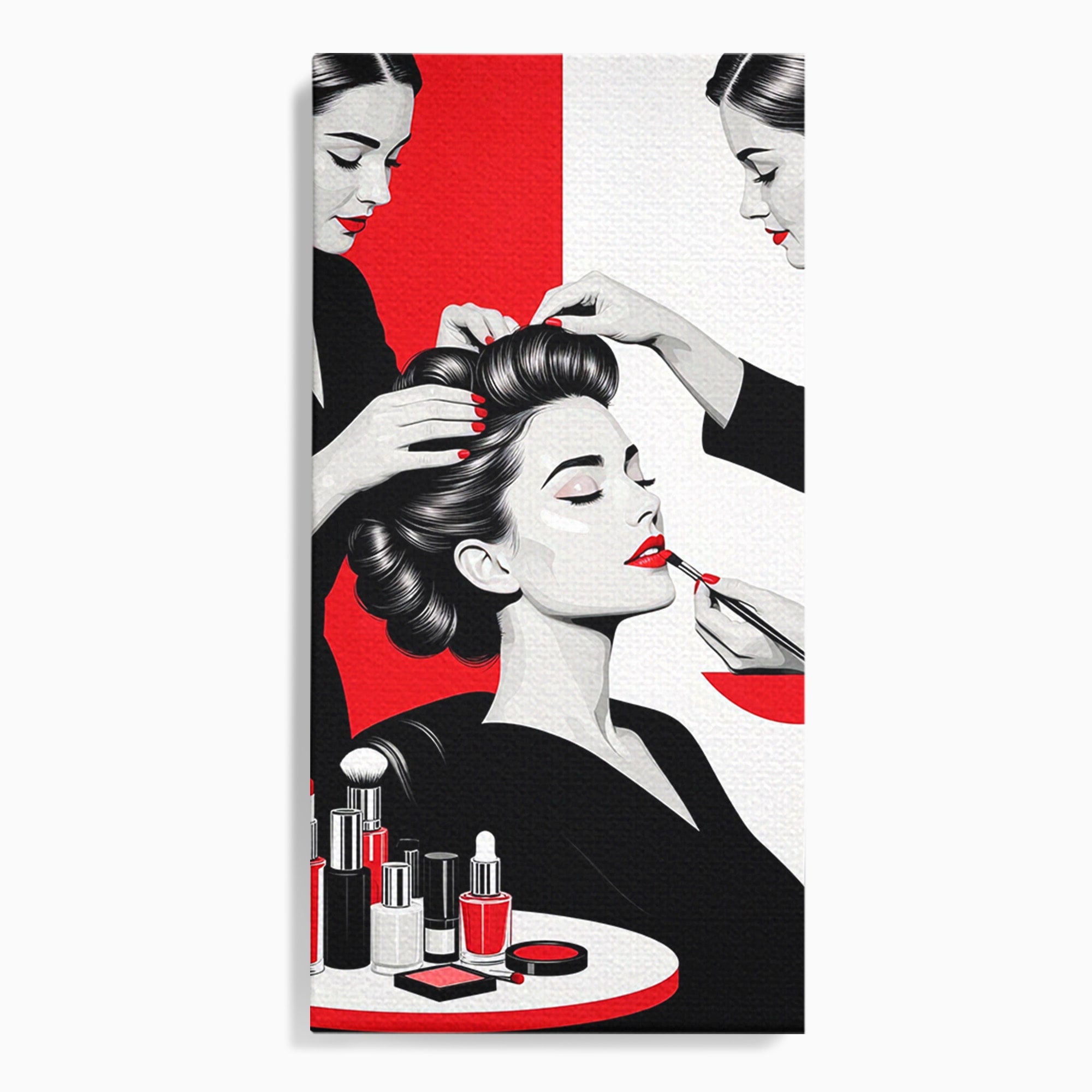 Tablou Canvas Premium LuxCanva® PI1268, Eleganta Machiajului, Make-Up, Femeie, Frumusete, Salon, Birou, Culori Vibrante