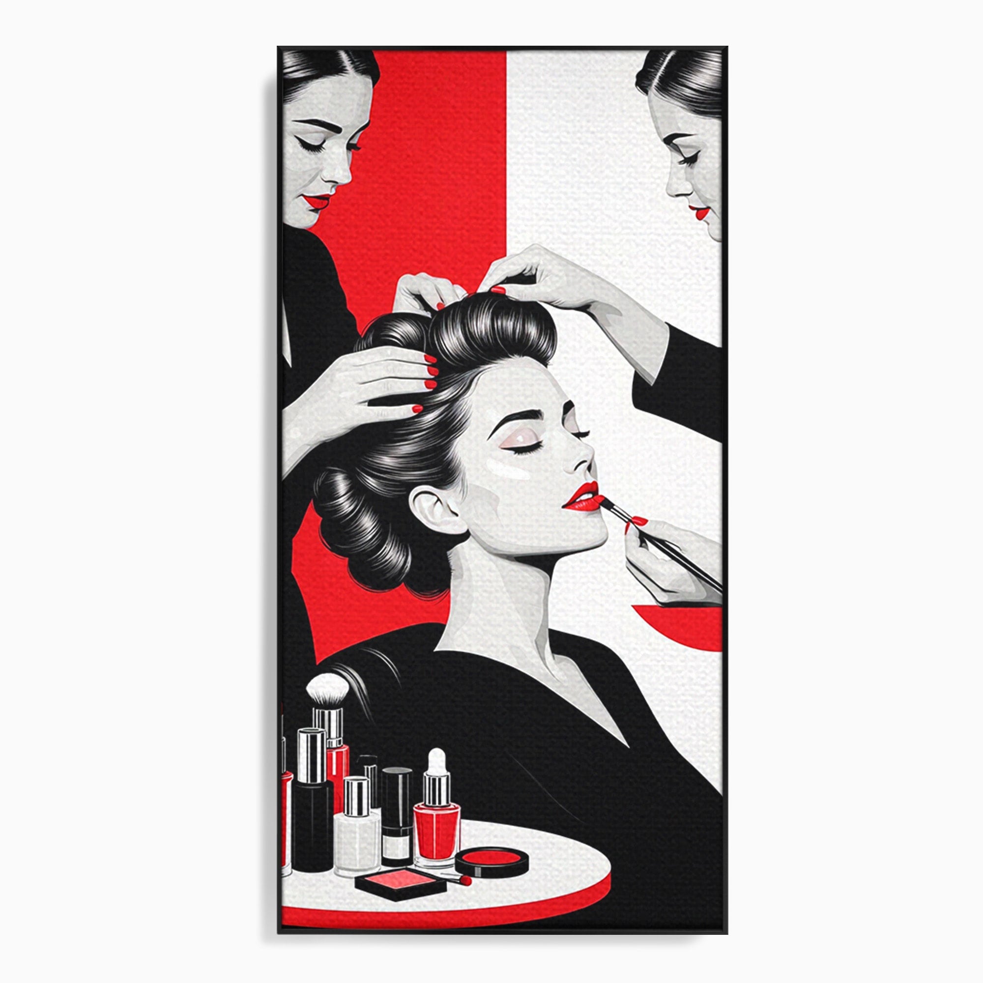 Tablou Canvas Premium LuxCanva® PI1268, Eleganta Machiajului, Make-Up, Femeie, Frumusete, Salon, Birou, Culori Vibrante