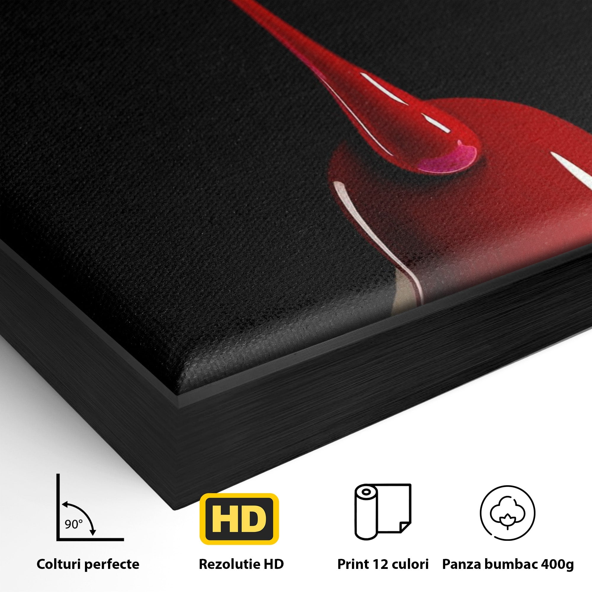 Tablou Canvas Premium LuxCanva® PI1270, Picatura De Lac De Unghii, Pensula, Oja, Rosu, Frumusete, Modern, Dormitor, Birou, Culori Vibrante