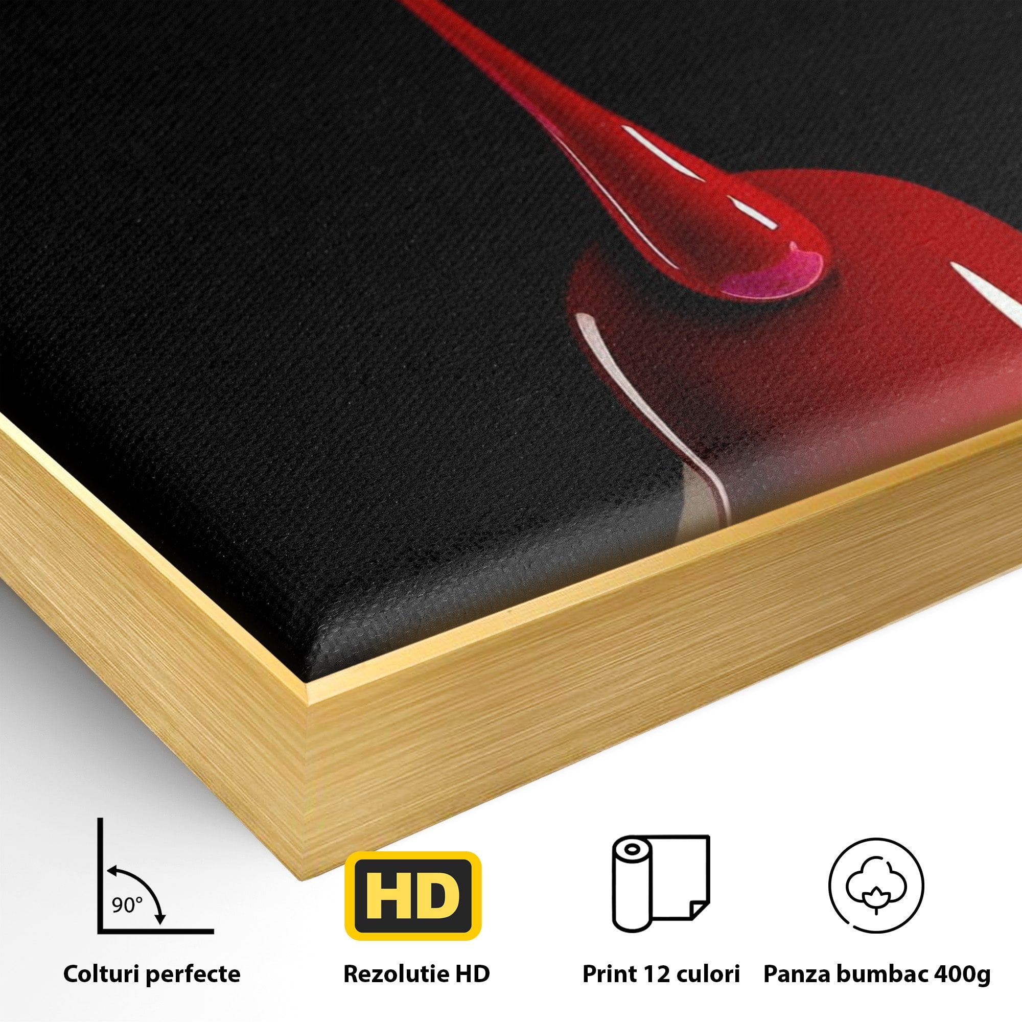 Tablou Canvas Premium LuxCanva® PI1270, Picatura De Lac De Unghii, Pensula, Oja, Rosu, Frumusete, Modern, Dormitor, Birou, Culori Vibrante