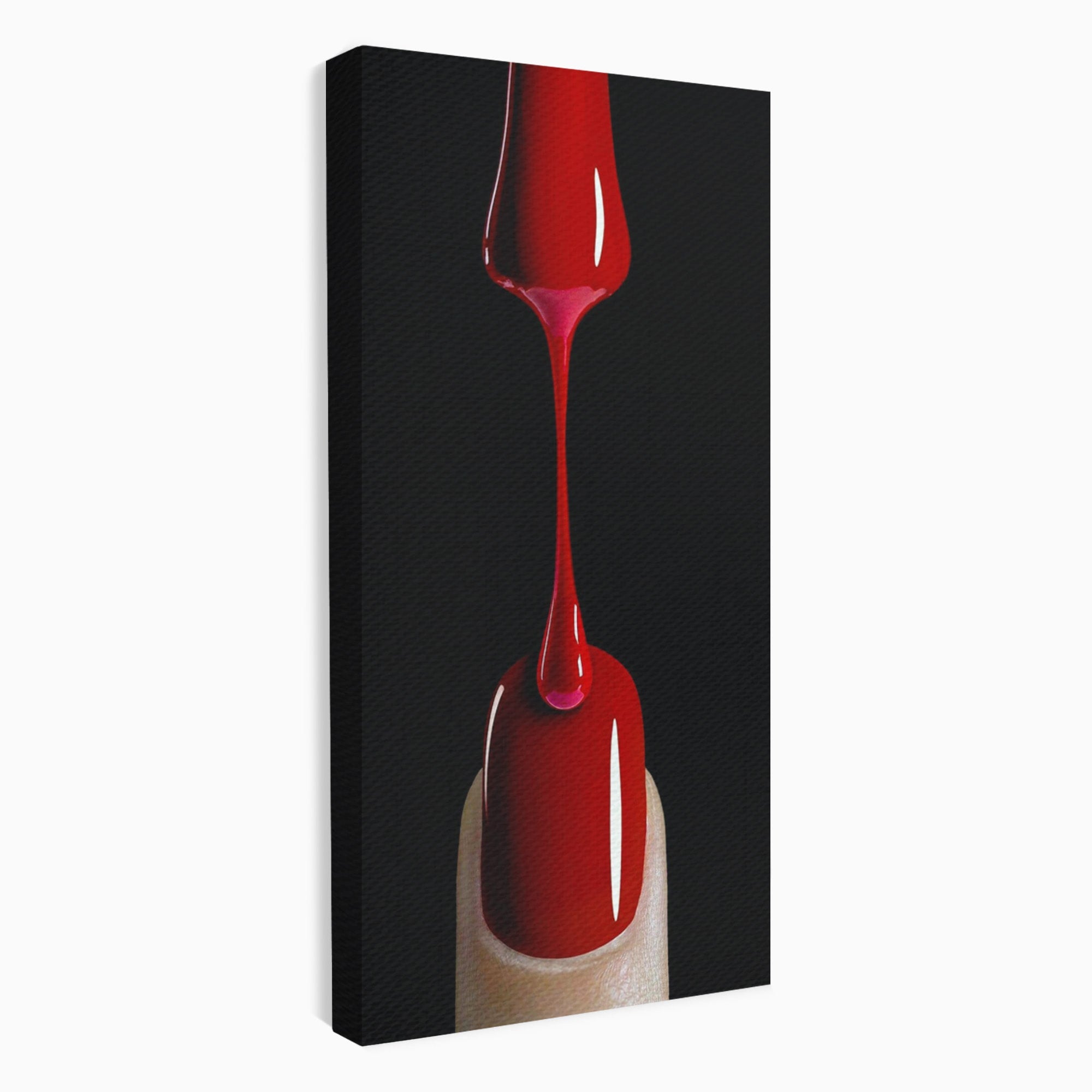Tablou Canvas Premium LuxCanva® PI1270, Picatura De Lac De Unghii, Pensula, Oja, Rosu, Frumusete, Modern, Dormitor, Birou, Culori Vibrante