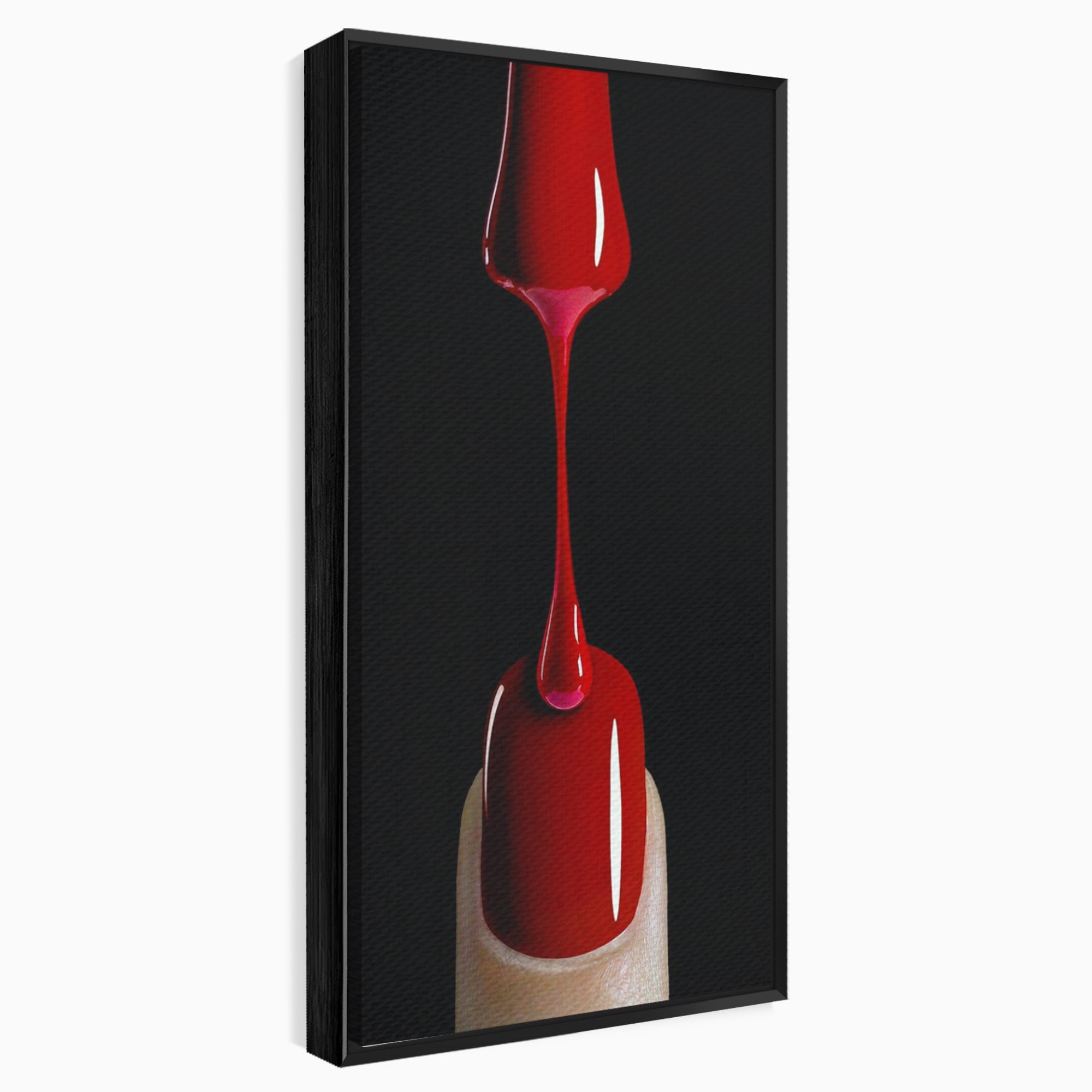Tablou Canvas Premium LuxCanva® PI1270, Picatura De Lac De Unghii, Pensula, Oja, Rosu, Frumusete, Modern, Dormitor, Birou, Culori Vibrante