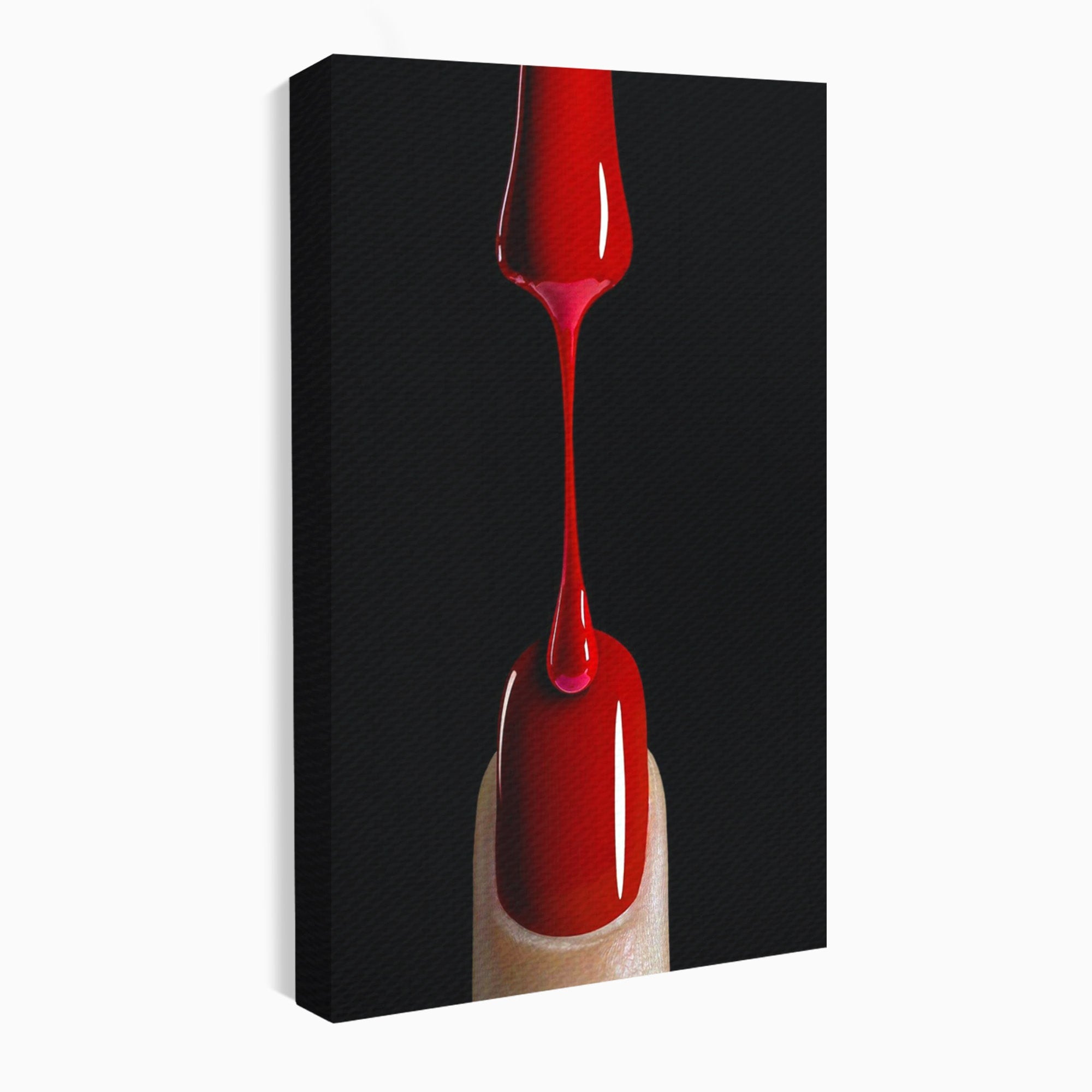 Tablou Canvas Premium LuxCanva® PI1270, Picatura De Lac De Unghii, Pensula, Oja, Rosu, Frumusete, Modern, Dormitor, Birou, Culori Vibrante