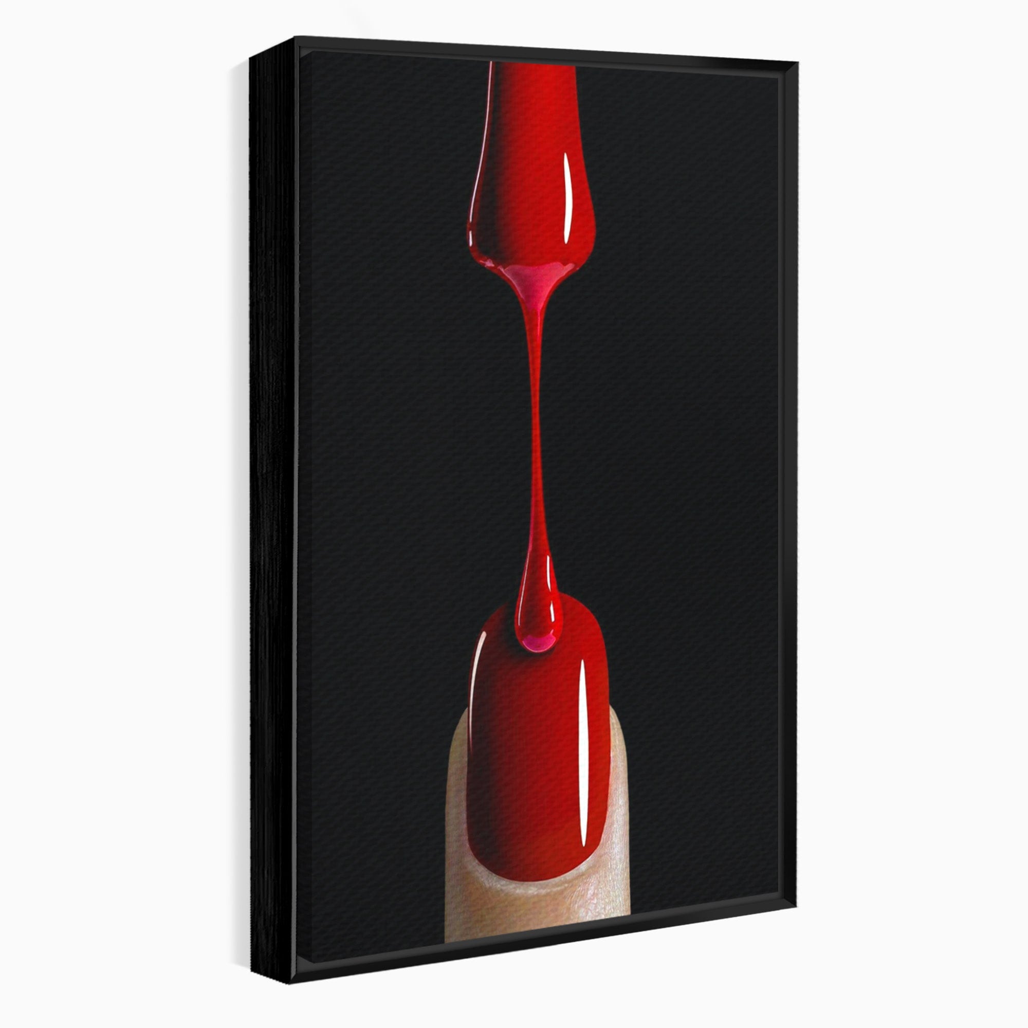 Tablou Canvas Premium LuxCanva® PI1270, Picatura De Lac De Unghii, Pensula, Oja, Rosu, Frumusete, Modern, Dormitor, Birou, Culori Vibrante
