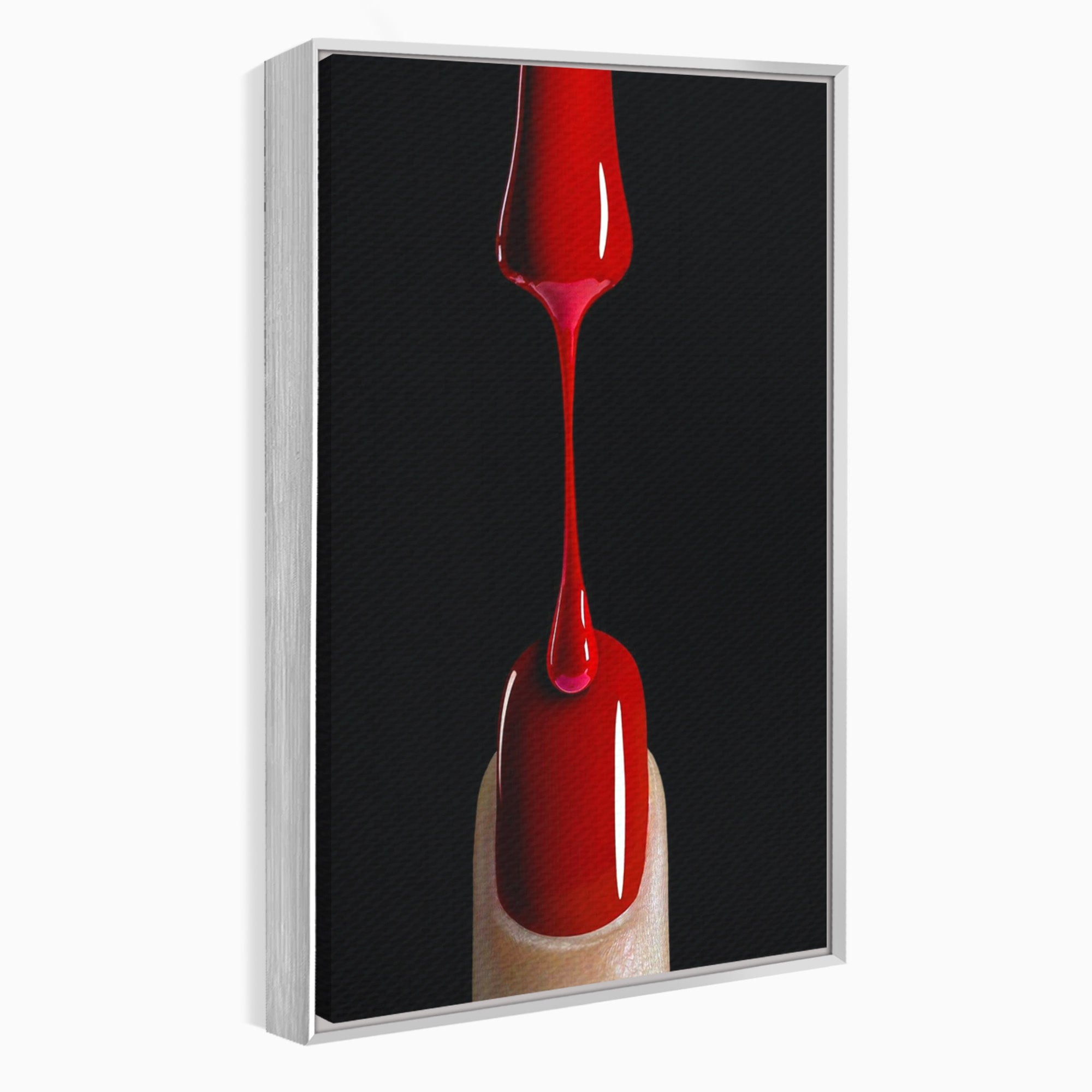 Tablou Canvas Premium LuxCanva® PI1270, Picatura De Lac De Unghii, Pensula, Oja, Rosu, Frumusete, Modern, Dormitor, Birou, Culori Vibrante