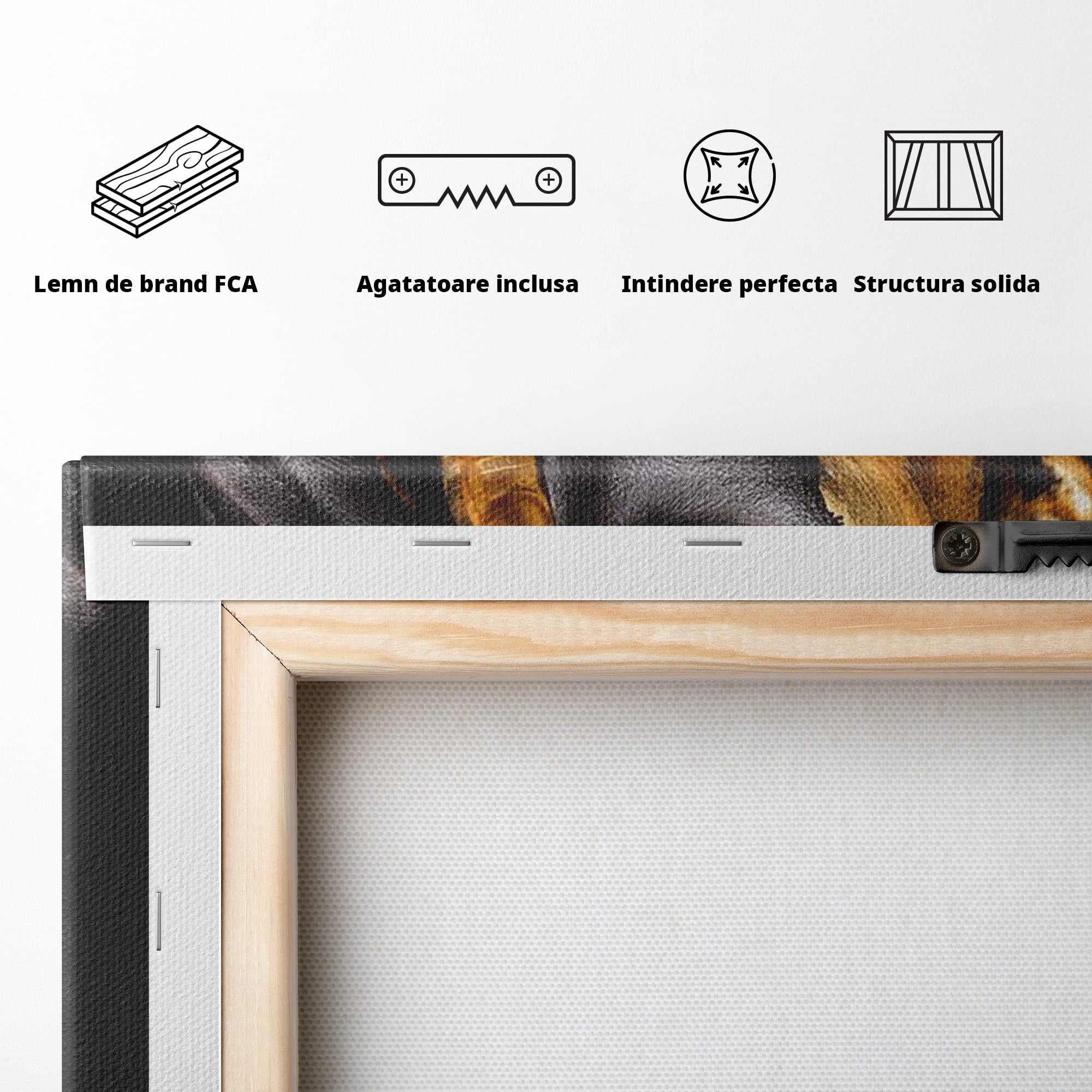Tablou Canvas Premium LuxCanva® PI1272, Portret Aurit, Fotomodel, Arta Contemporana, Abstract, Lux, Dormitor, Birou, Culori Vibrante