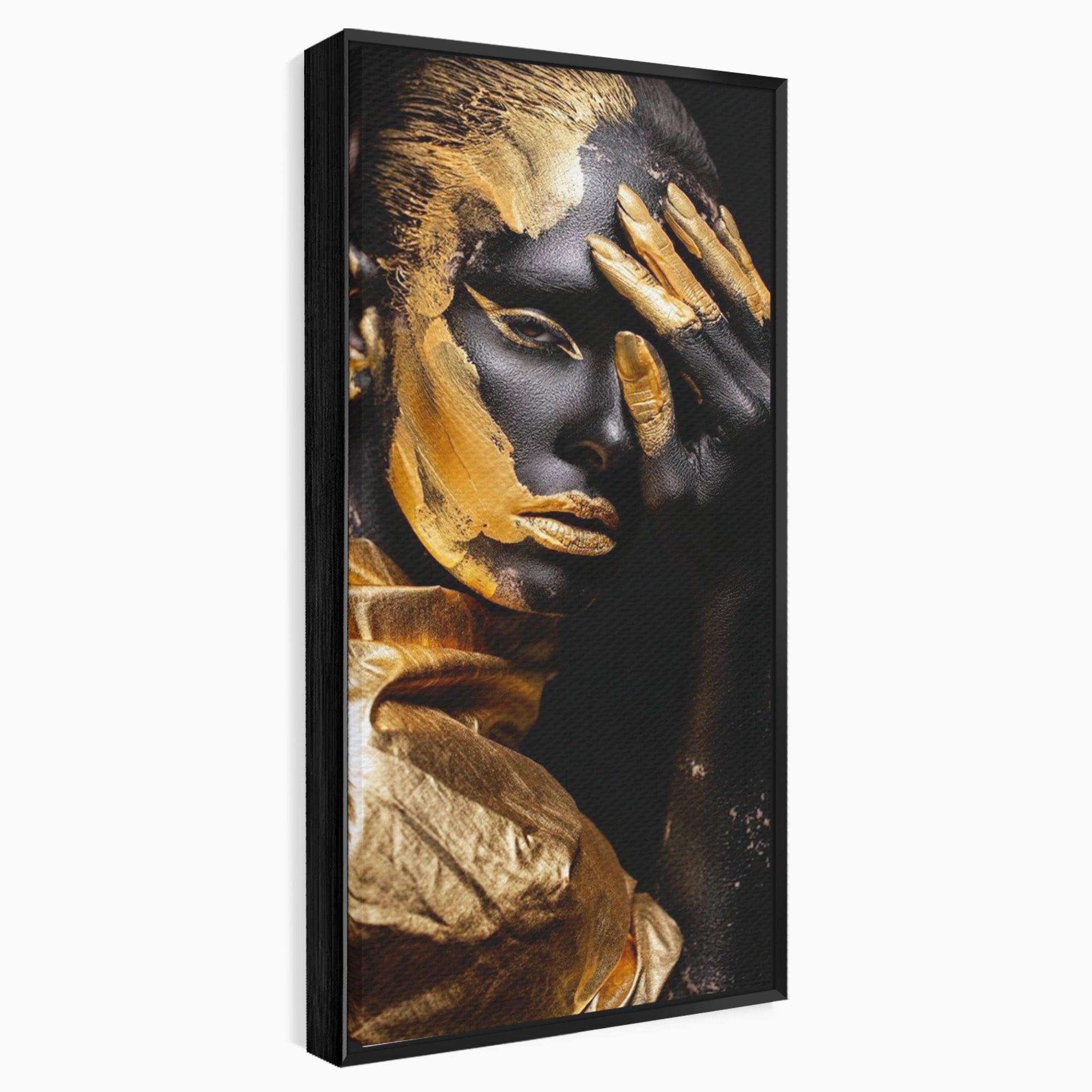 Tablou Canvas Premium LuxCanva® PI1272, Portret Aurit, Fotomodel, Arta Contemporana, Abstract, Lux, Dormitor, Birou, Culori Vibrante