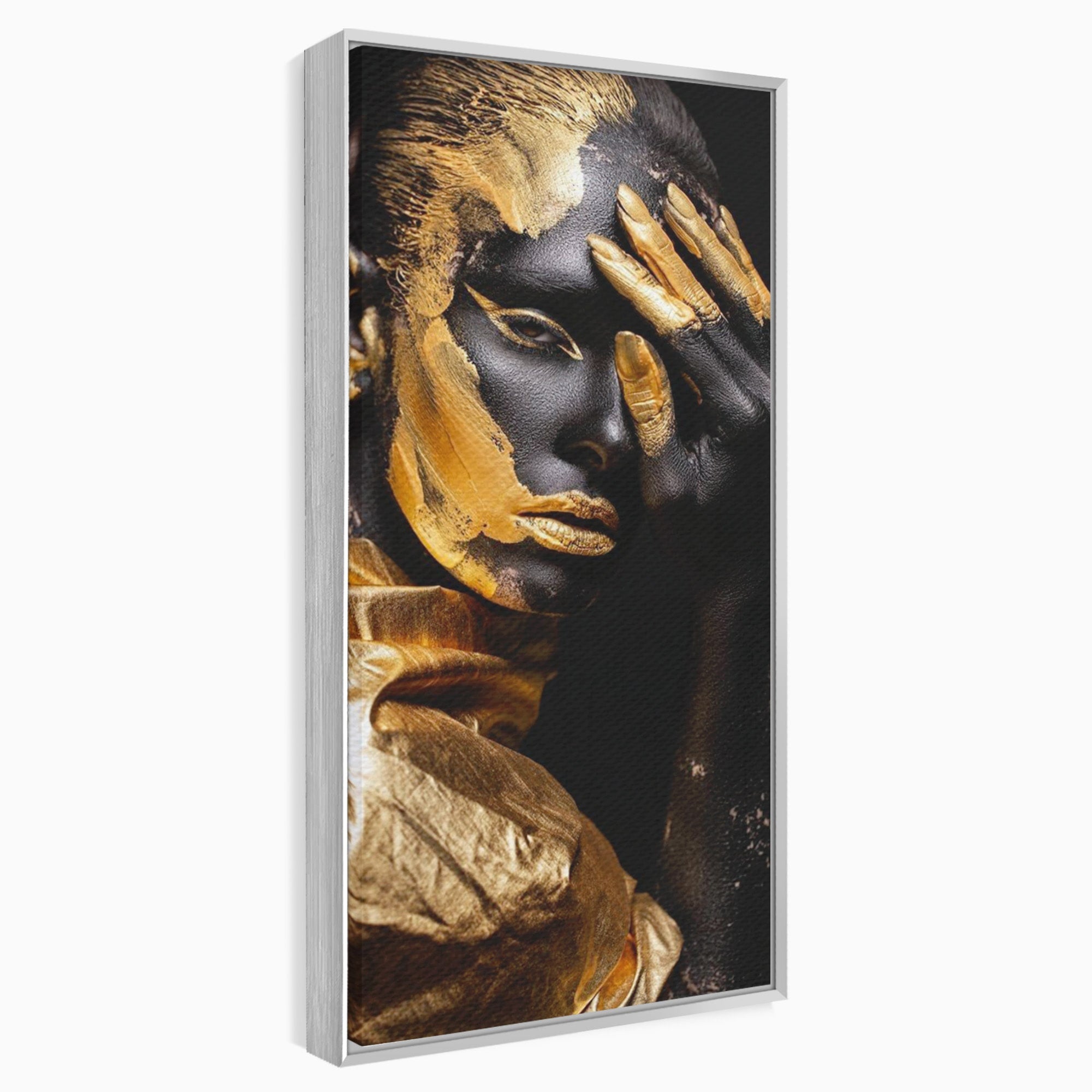 Tablou Canvas Premium LuxCanva® PI1272, Portret Aurit, Fotomodel, Arta Contemporana, Abstract, Lux, Dormitor, Birou, Culori Vibrante