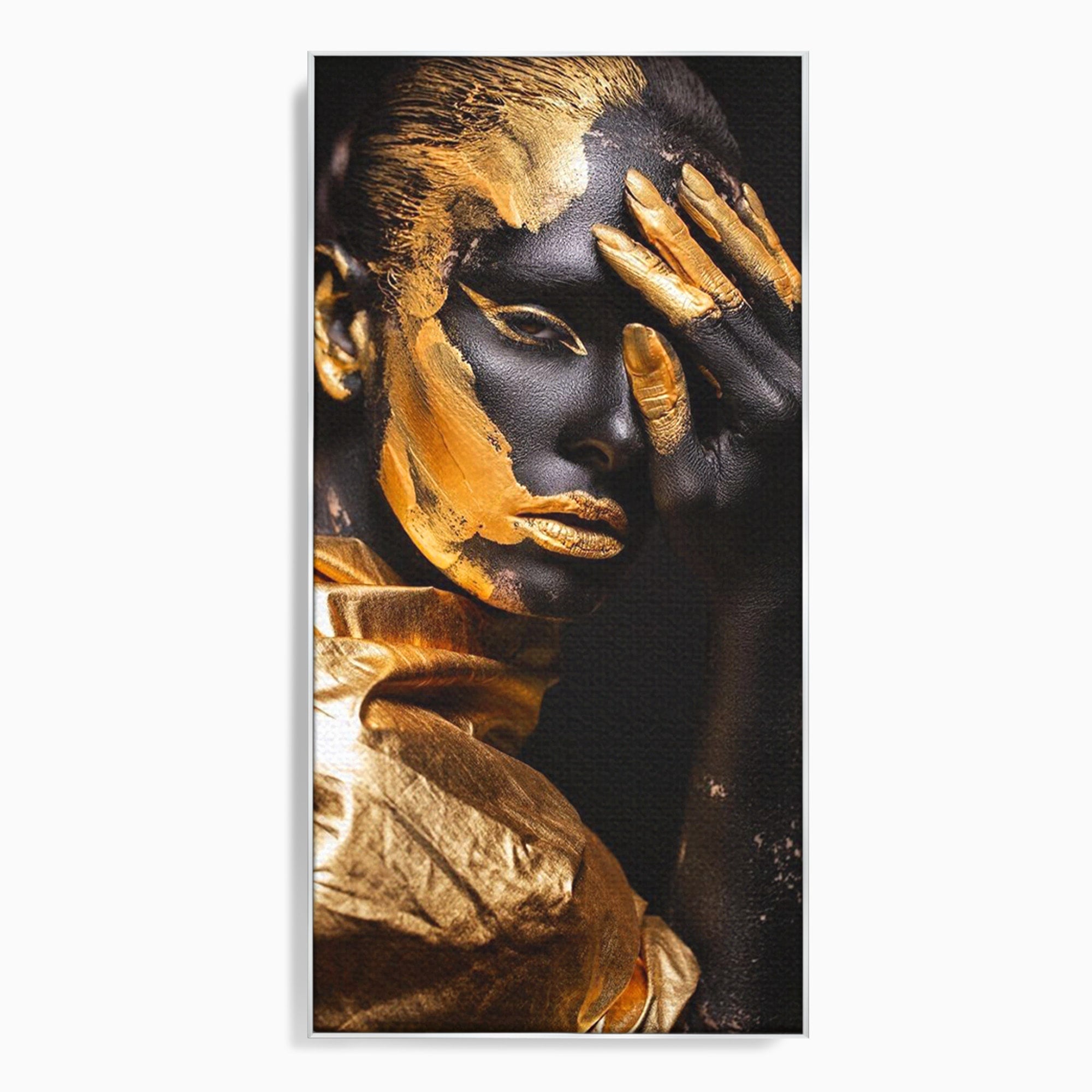 Tablou Canvas Premium LuxCanva® PI1272, Portret Aurit, Fotomodel, Arta Contemporana, Abstract, Lux, Dormitor, Birou, Culori Vibrante