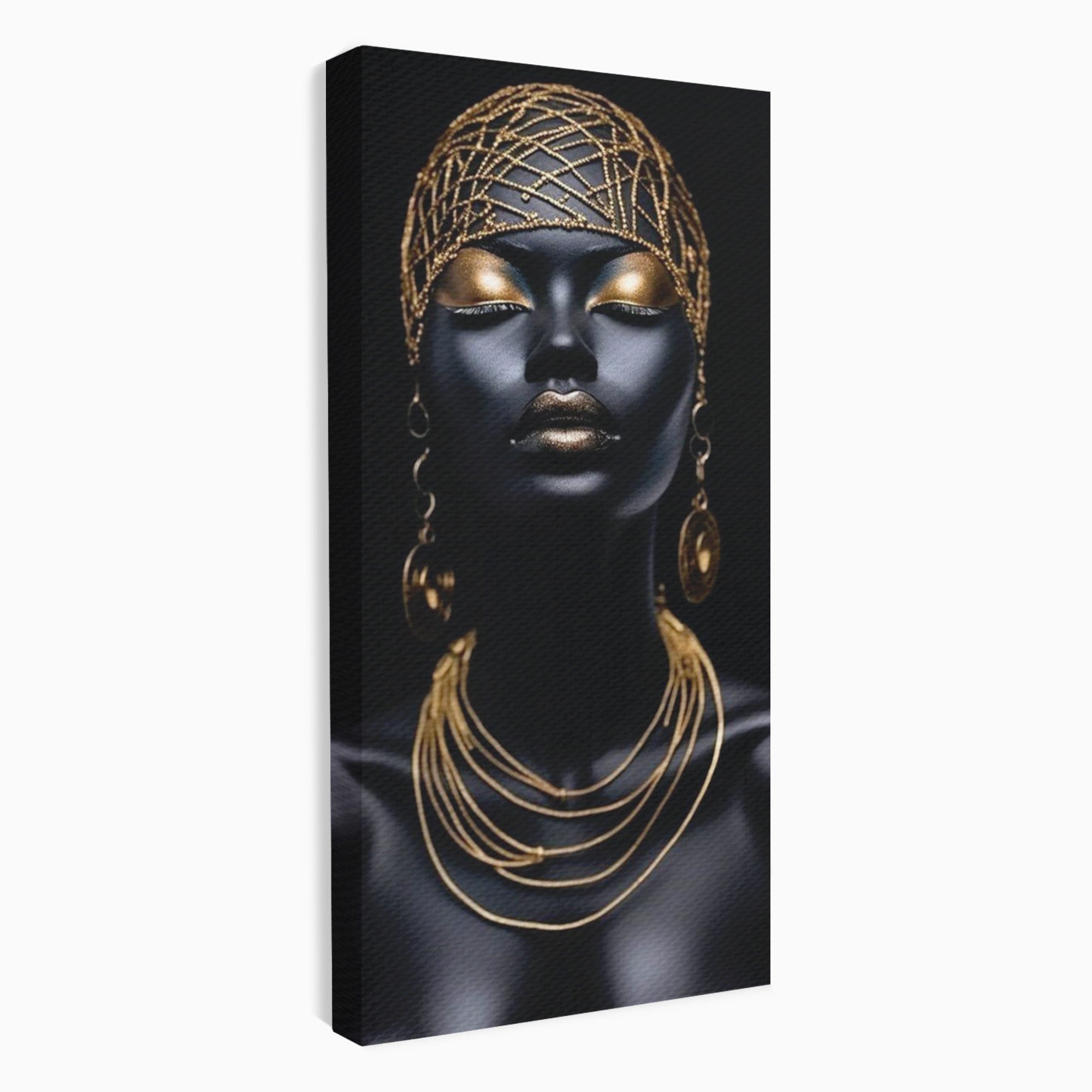 Tablou Canvas Premium LuxCanva® PI1273, Stralucire Nocturna, Portret, Eleganta, Aur, Living, Dormitor, Culori Vibrante