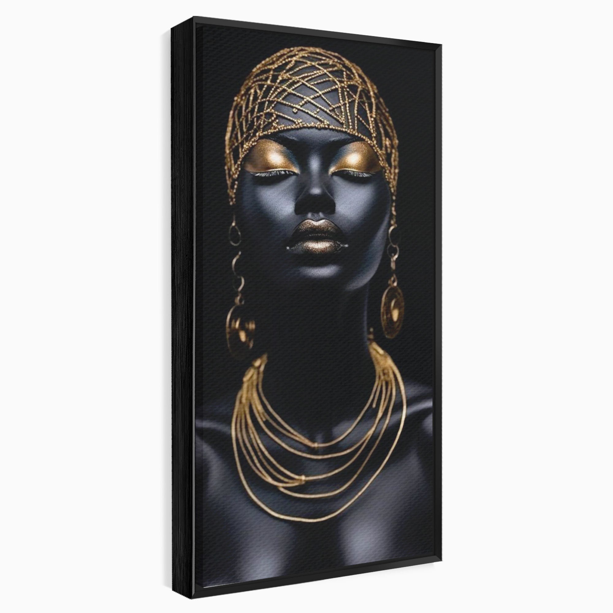 Tablou Canvas Premium LuxCanva® PI1273, Stralucire Nocturna, Portret, Eleganta, Aur, Living, Dormitor, Culori Vibrante