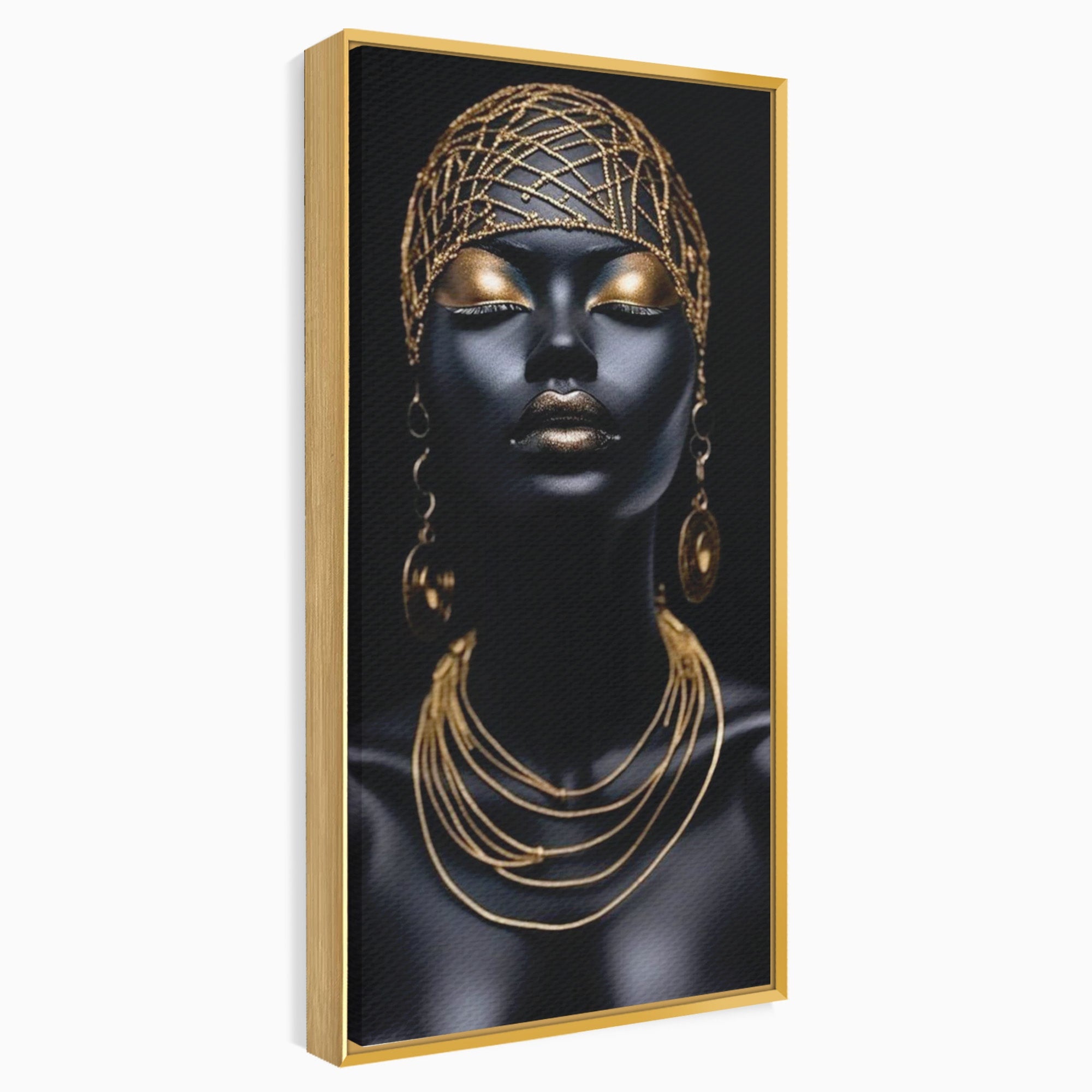 Tablou Canvas Premium LuxCanva® PI1273, Stralucire Nocturna, Portret, Eleganta, Aur, Living, Dormitor, Culori Vibrante