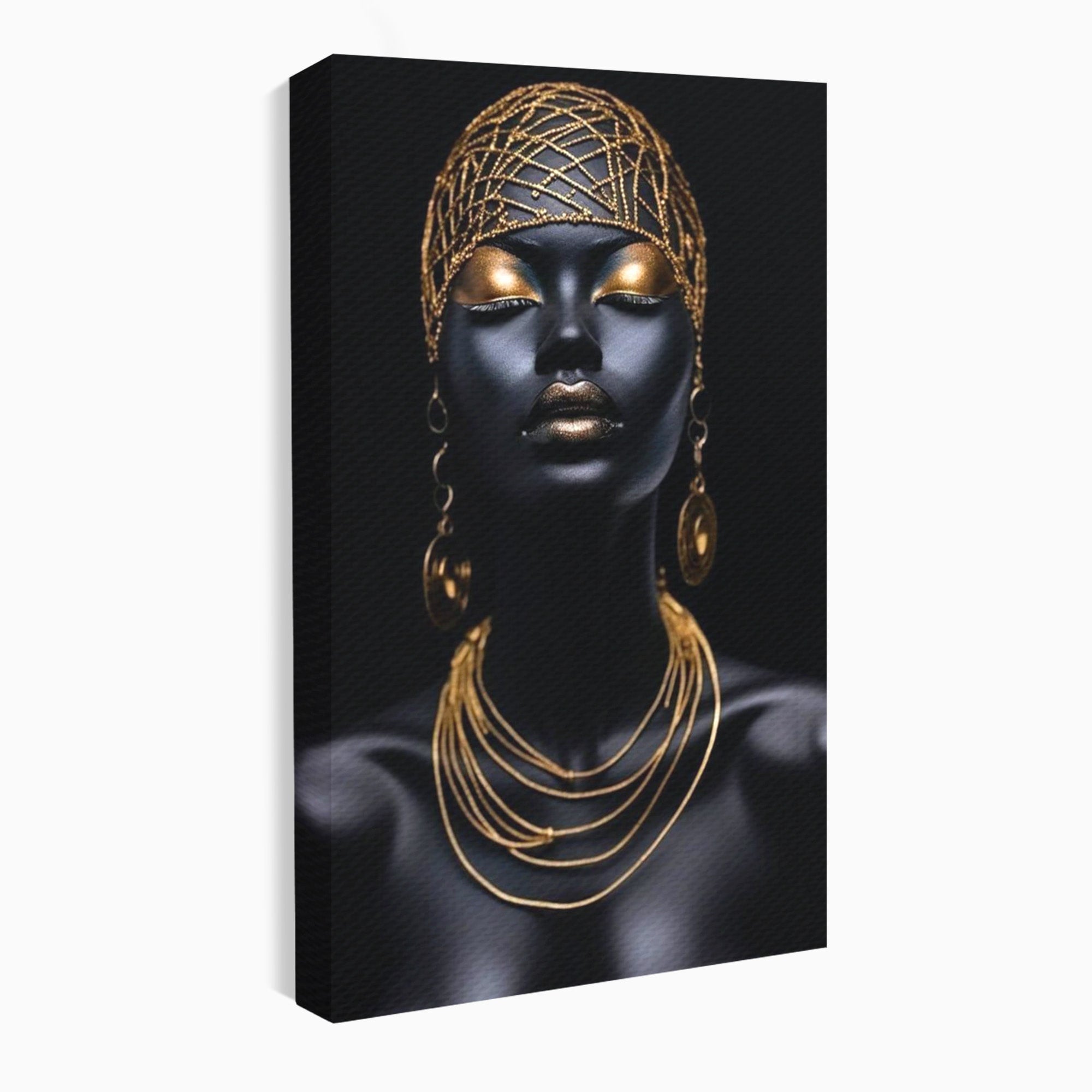 Tablou Canvas Premium LuxCanva® PI1273, Stralucire Nocturna, Portret, Eleganta, Aur, Living, Dormitor, Culori Vibrante