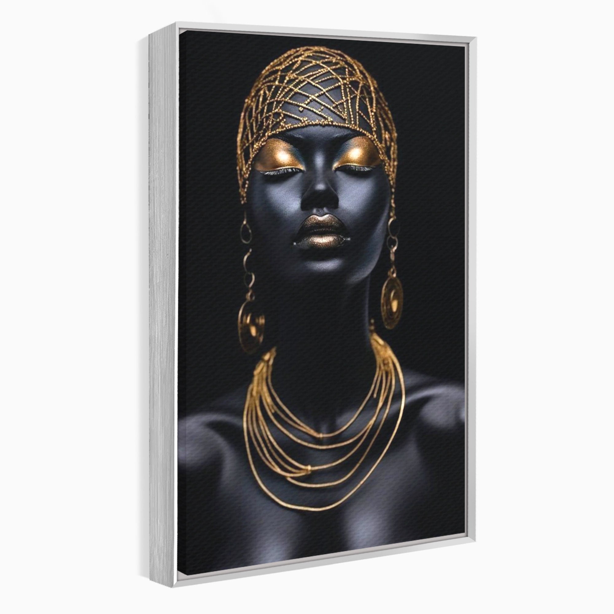 Tablou Canvas Premium LuxCanva® PI1273, Stralucire Nocturna, Portret, Eleganta, Aur, Living, Dormitor, Culori Vibrante