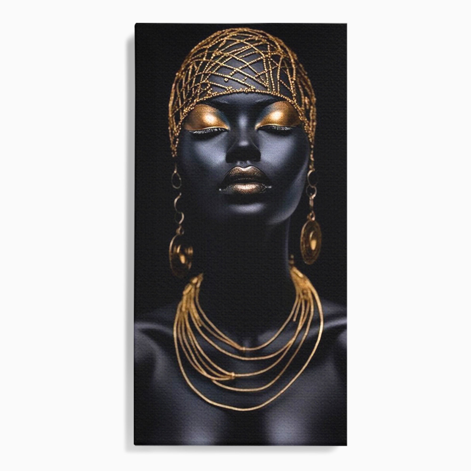 Tablou Canvas Premium LuxCanva® PI1273, Stralucire Nocturna, Portret, Eleganta, Aur, Living, Dormitor, Culori Vibrante