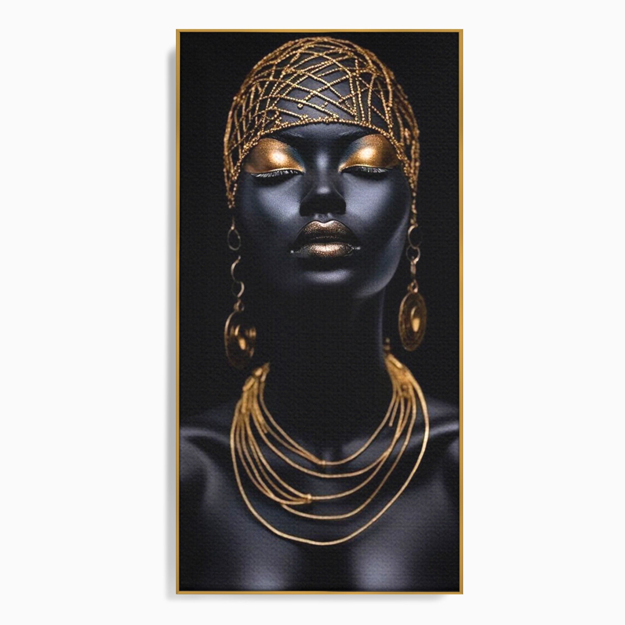 Tablou Canvas Premium LuxCanva® PI1273, Stralucire Nocturna, Portret, Eleganta, Aur, Living, Dormitor, Culori Vibrante