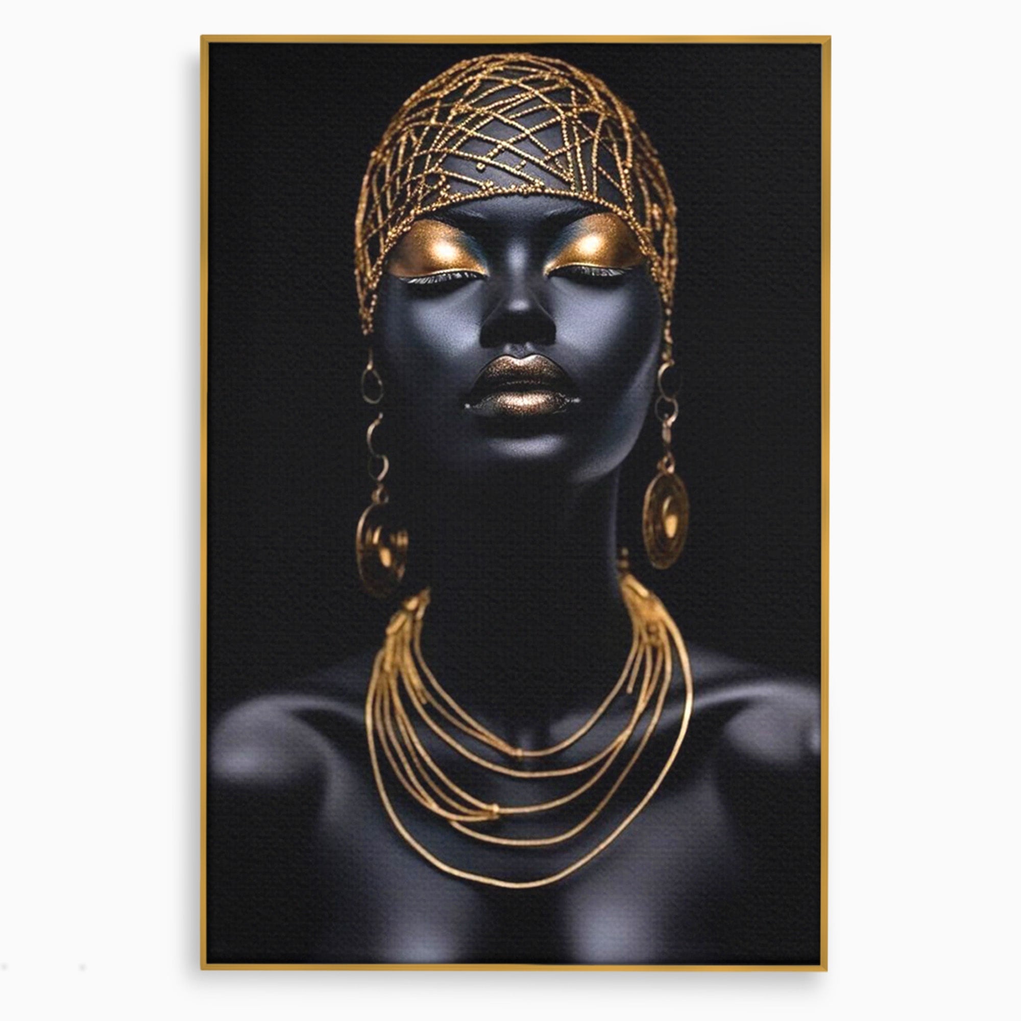 Tablou Canvas Premium LuxCanva® PI1273, Stralucire Nocturna, Portret, Eleganta, Aur, Living, Dormitor, Culori Vibrante