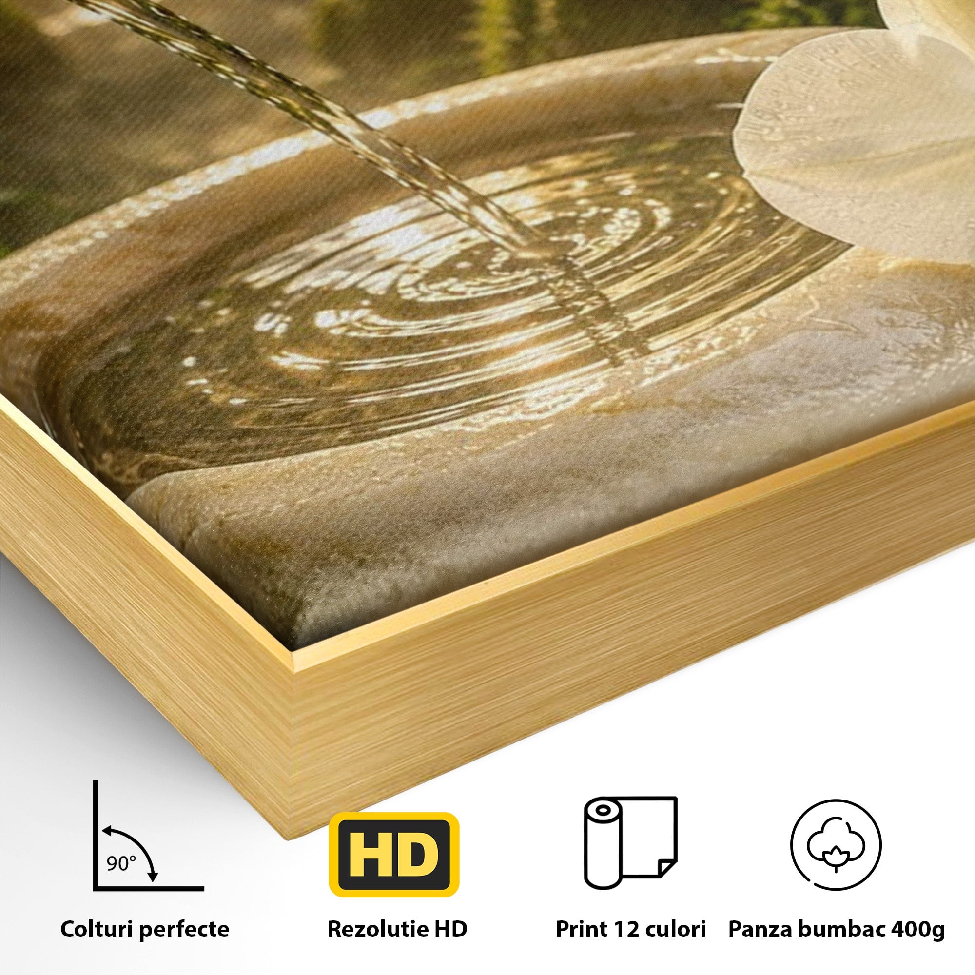 Tablou Canvas Premium LuxCanva® PI1275, Armonie Zen, Masaj, Gradina, Relaxare, Bambus, Orhidee, Living, Dormitor, Culori Vibrante