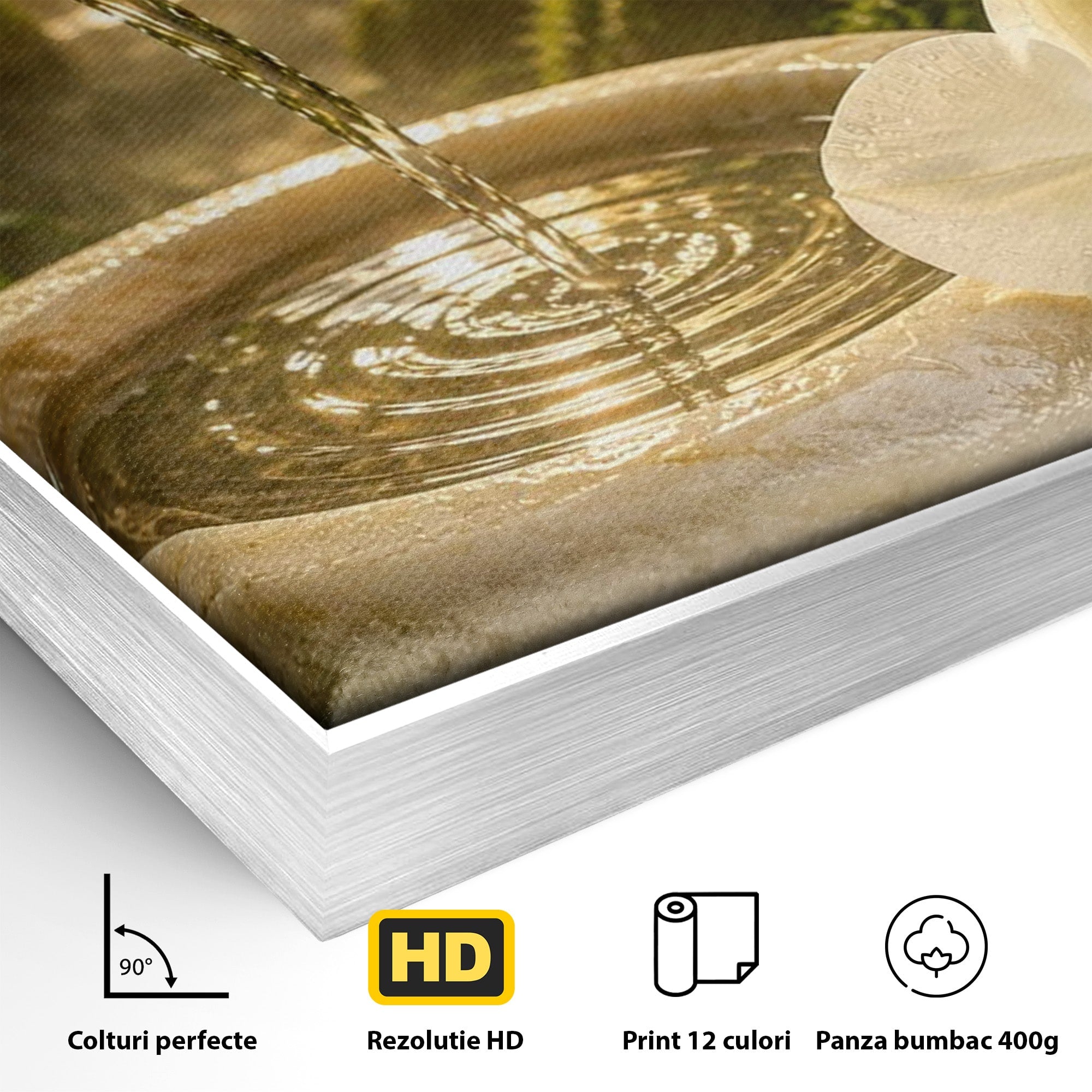 Tablou Canvas Premium LuxCanva® PI1275, Armonie Zen, Masaj, Gradina, Relaxare, Bambus, Orhidee, Living, Dormitor, Culori Vibrante