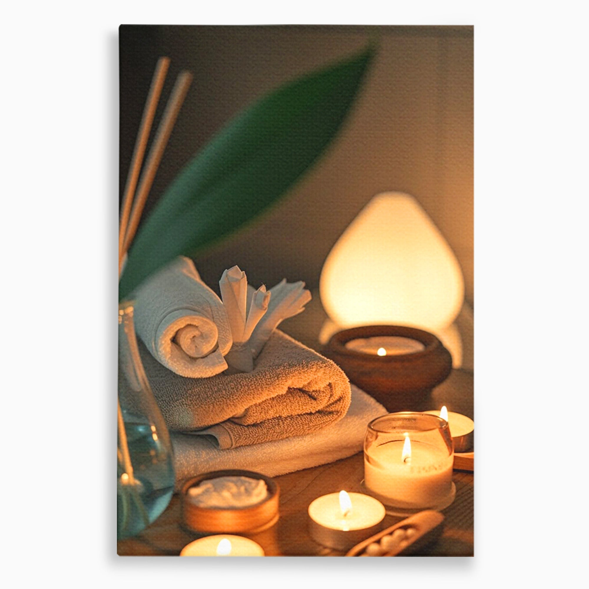 Tablou Canvas Premium LuxCanva® PI1276, Relaxare Spa, Salon, Lumanari, Relaxare, Wellness, Dormitor, Culori Vibrante