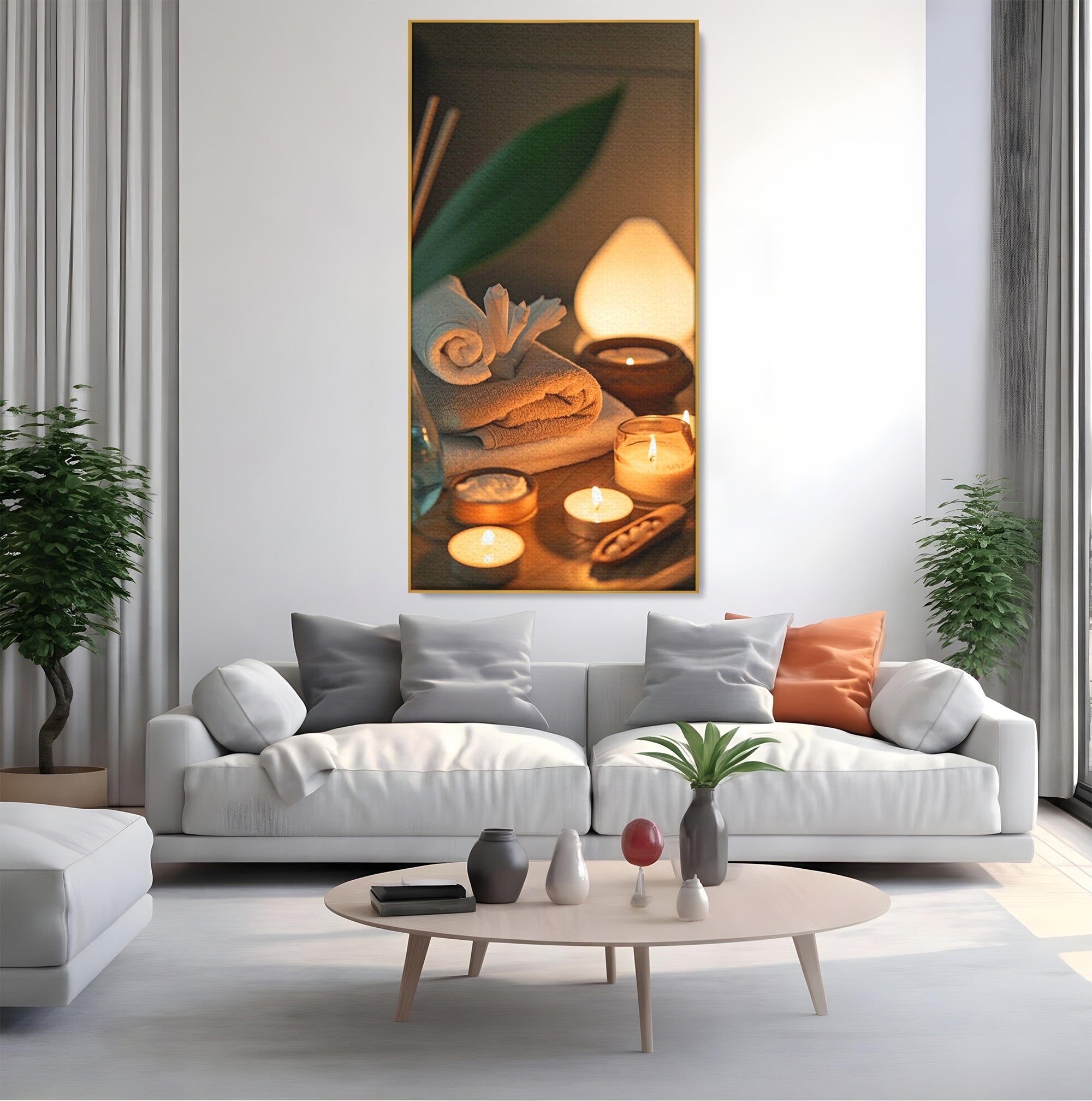 Tablou Canvas Premium LuxCanva® PI1276, Relaxare Spa, Salon, Lumanari, Relaxare, Wellness, Dormitor, Culori Vibrante
