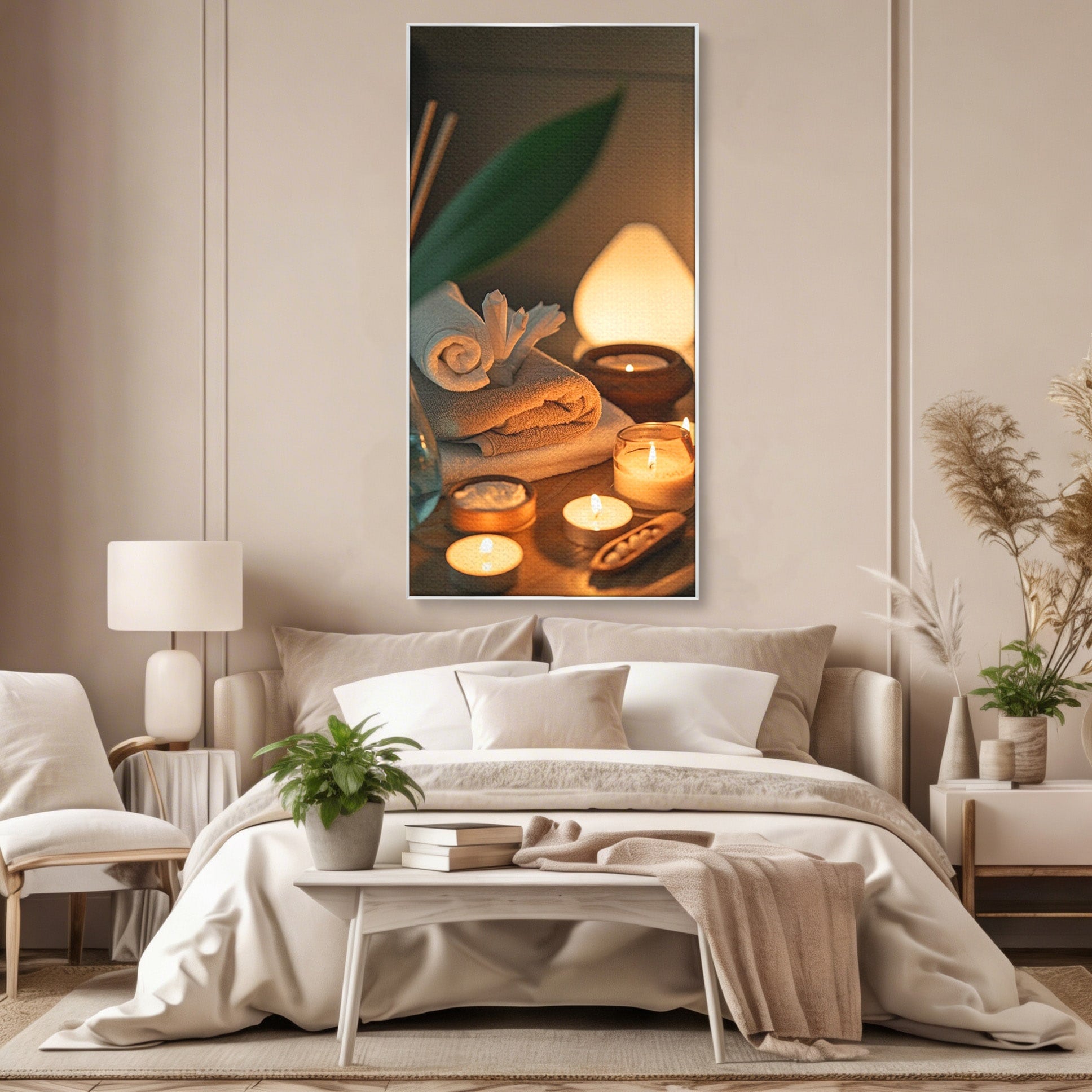Tablou Canvas Premium LuxCanva® PI1276, Relaxare Spa, Salon, Lumanari, Relaxare, Wellness, Dormitor, Culori Vibrante
