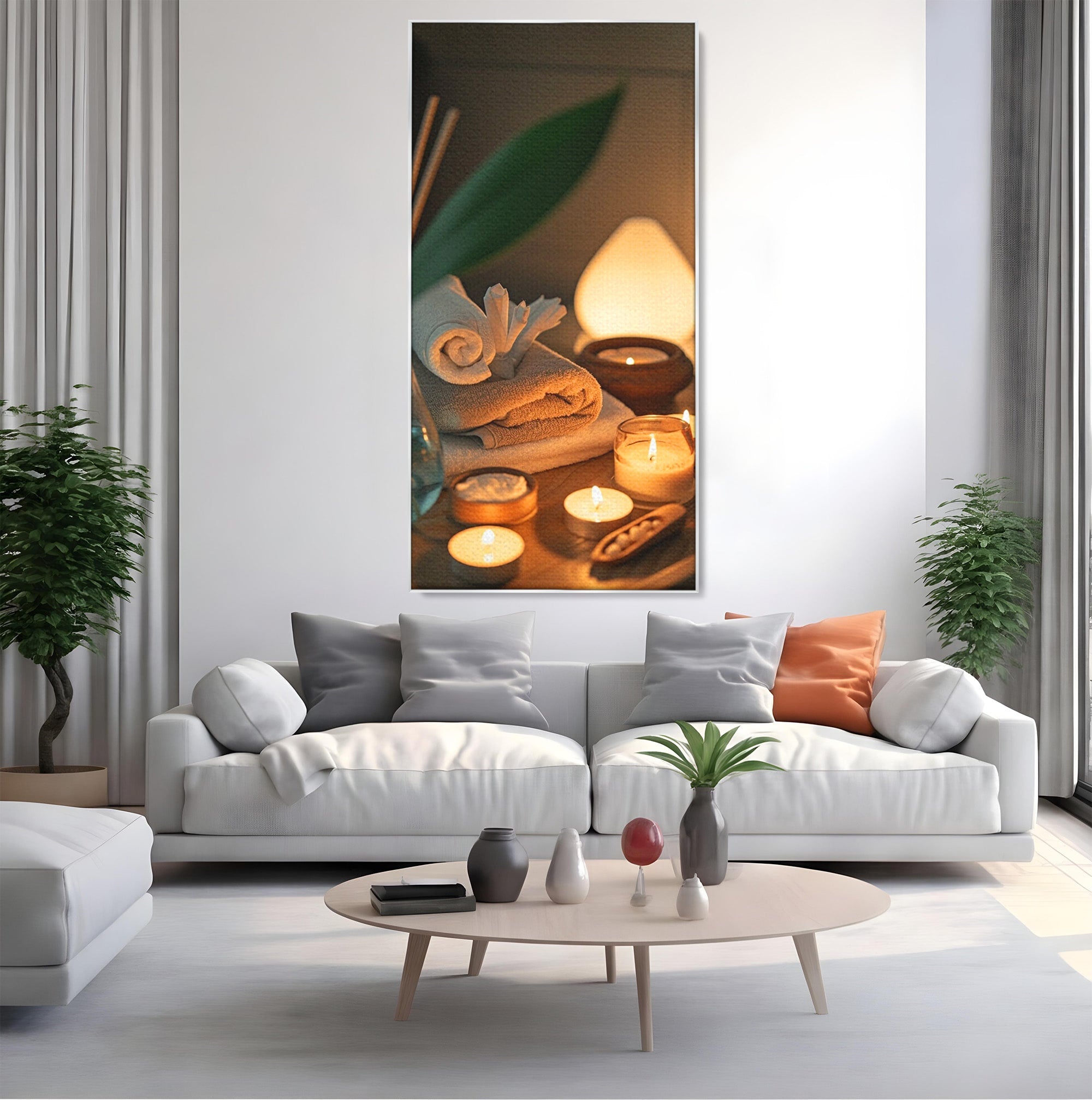 Tablou Canvas Premium LuxCanva® PI1276, Relaxare Spa, Salon, Lumanari, Relaxare, Wellness, Dormitor, Culori Vibrante