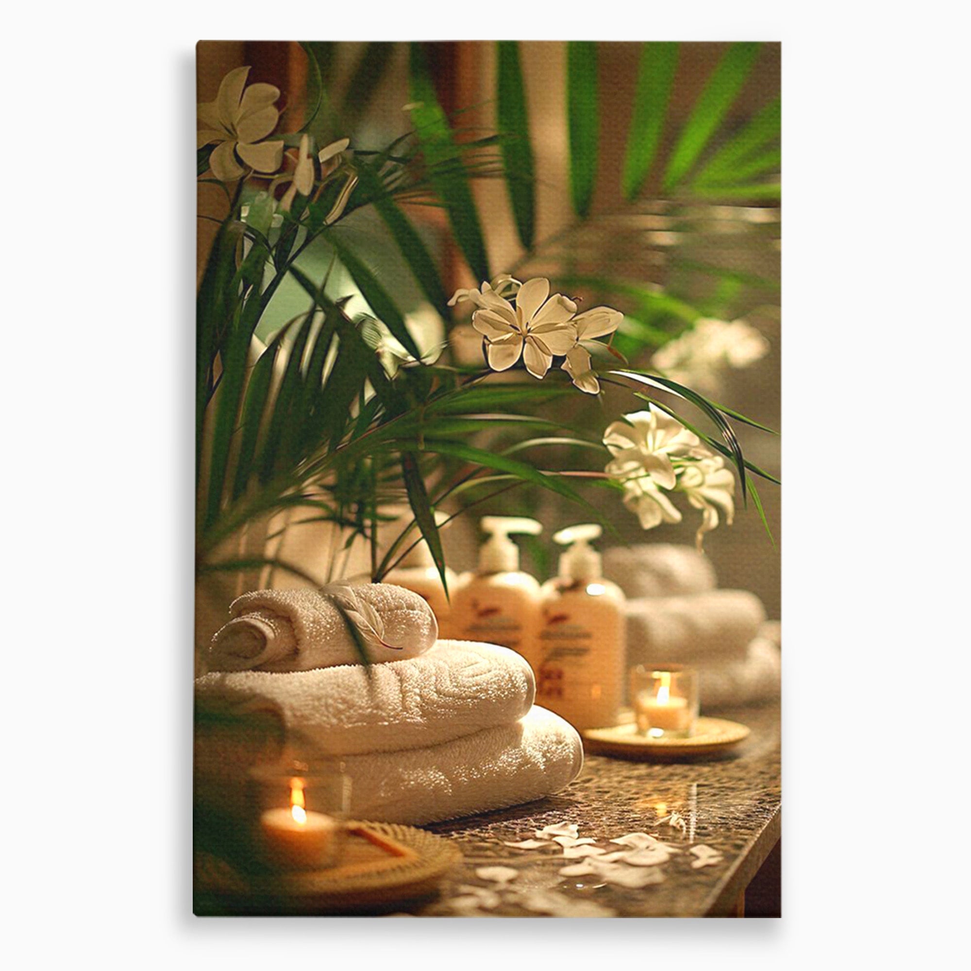 Tablou Canvas Premium LuxCanva® PI1278, Oaza De Relaxare, Spa, Meditatie, Natura, Baie, Calm, Culori Vibrante