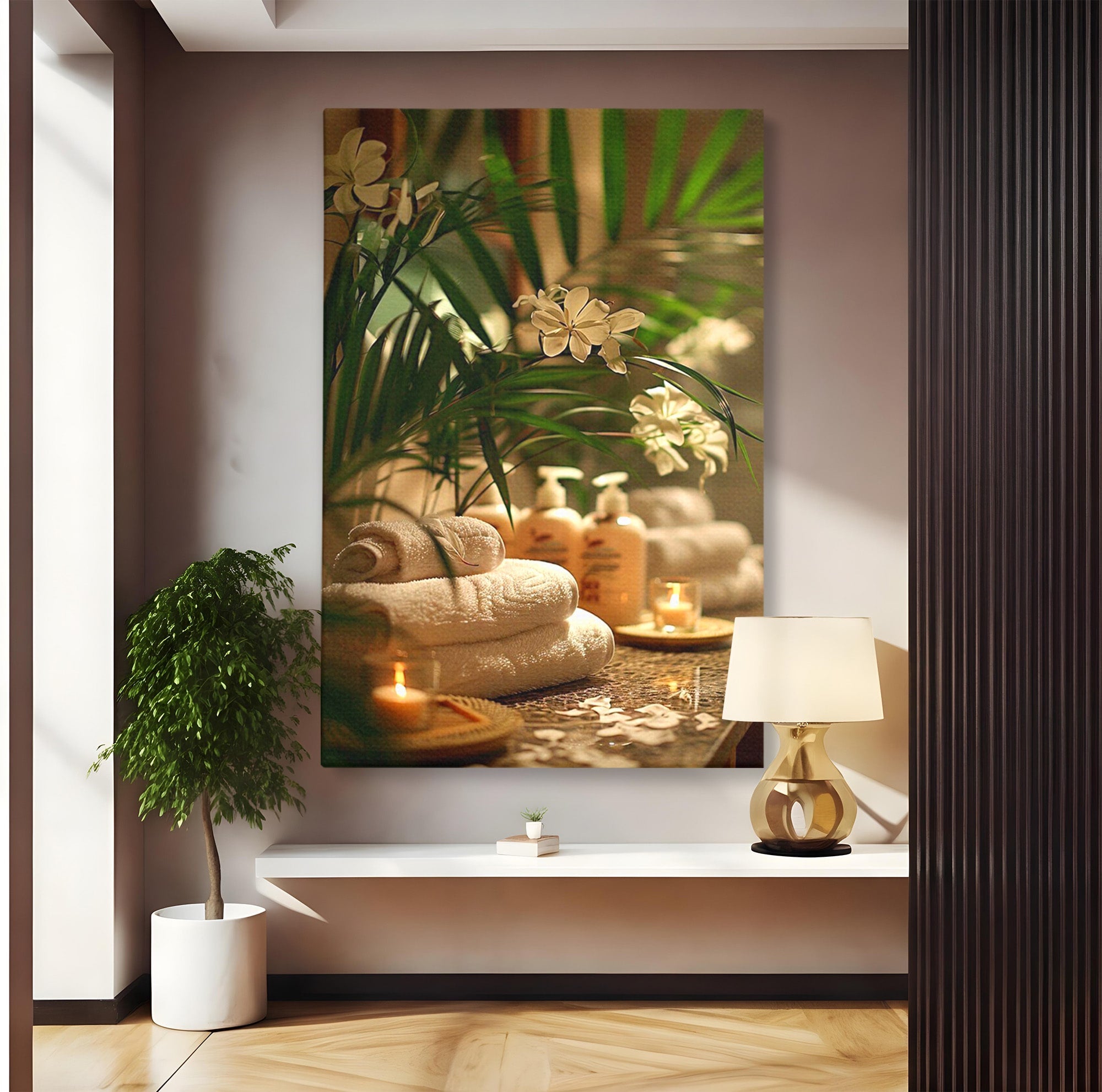 Tablou Canvas Premium LuxCanva® PI1278, Oaza De Relaxare, Spa, Meditatie, Natura, Baie, Calm, Culori Vibrante