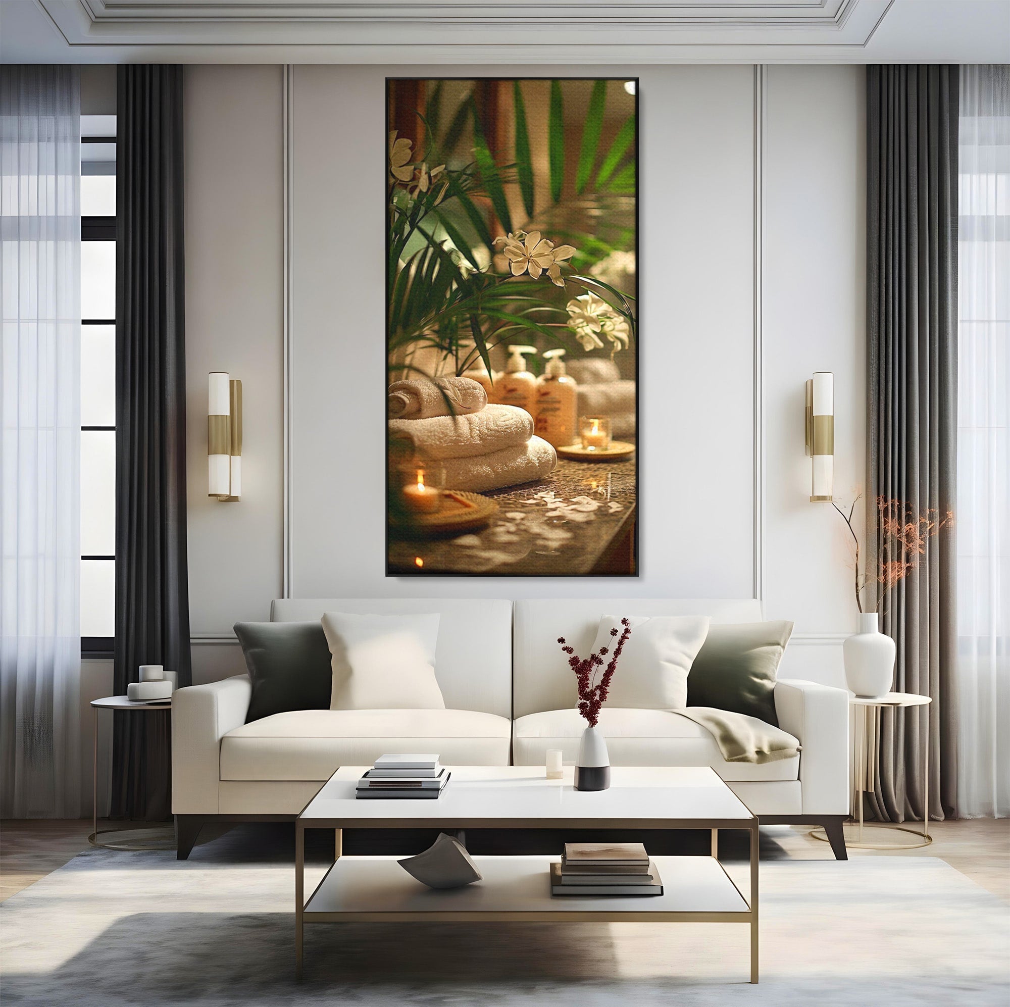 Tablou Canvas Premium LuxCanva® PI1278, Oaza De Relaxare, Spa, Meditatie, Natura, Baie, Calm, Culori Vibrante