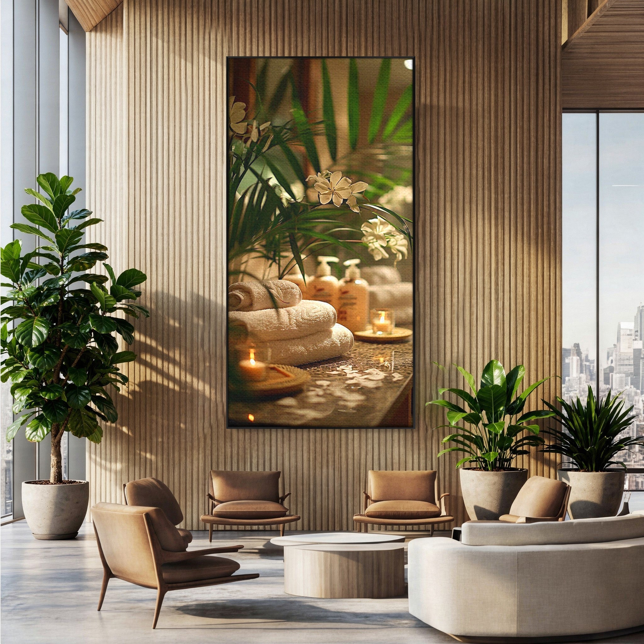 Tablou Canvas Premium LuxCanva® PI1278, Oaza De Relaxare, Spa, Meditatie, Natura, Baie, Calm, Culori Vibrante