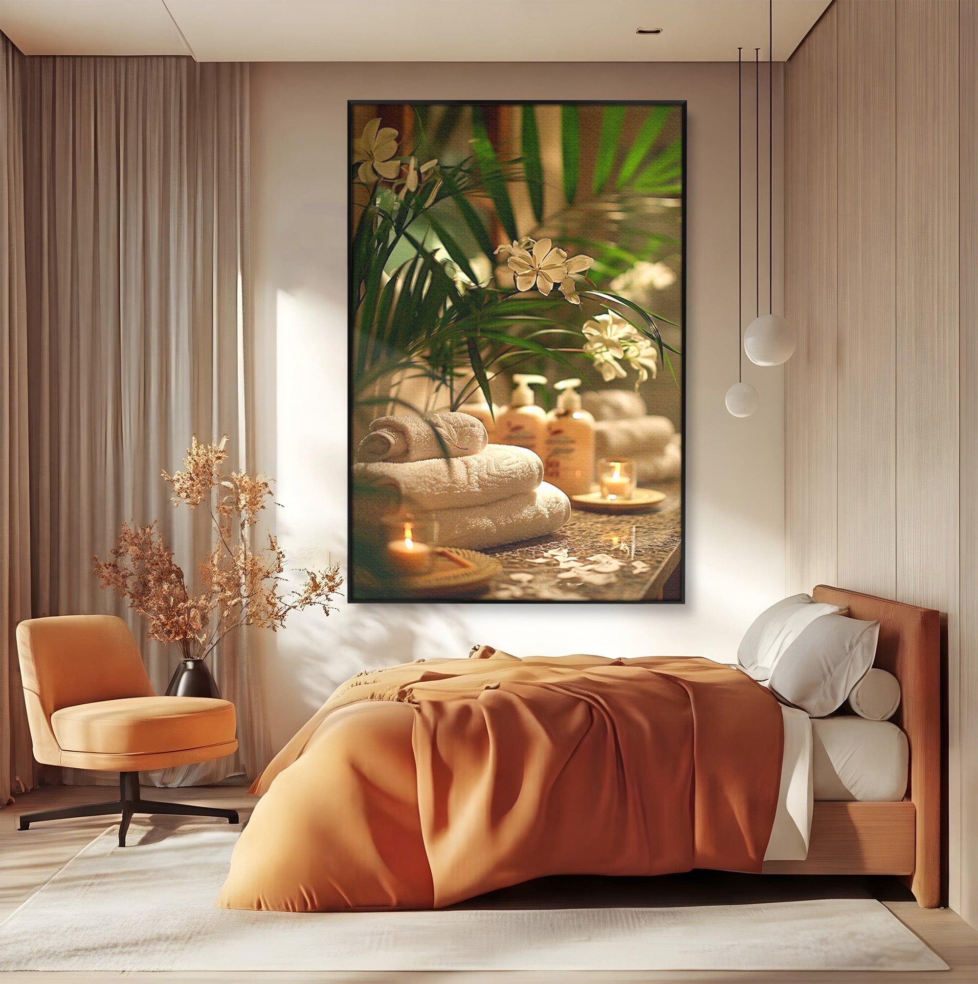 Tablou Canvas Premium LuxCanva® PI1278, Oaza De Relaxare, Spa, Meditatie, Natura, Baie, Calm, Culori Vibrante